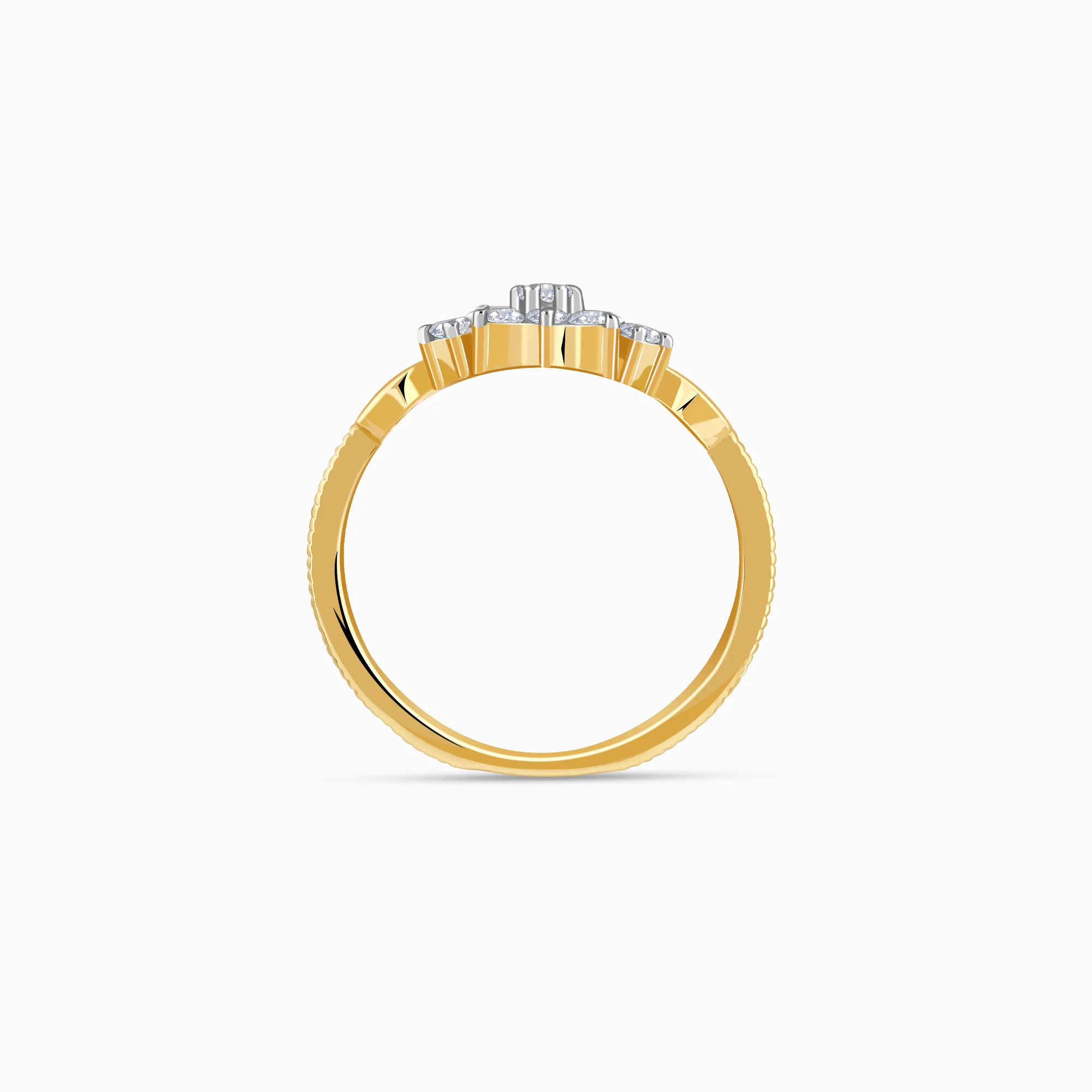 Gold Auric Petal Lab Grown Diamond Ring - Image 5