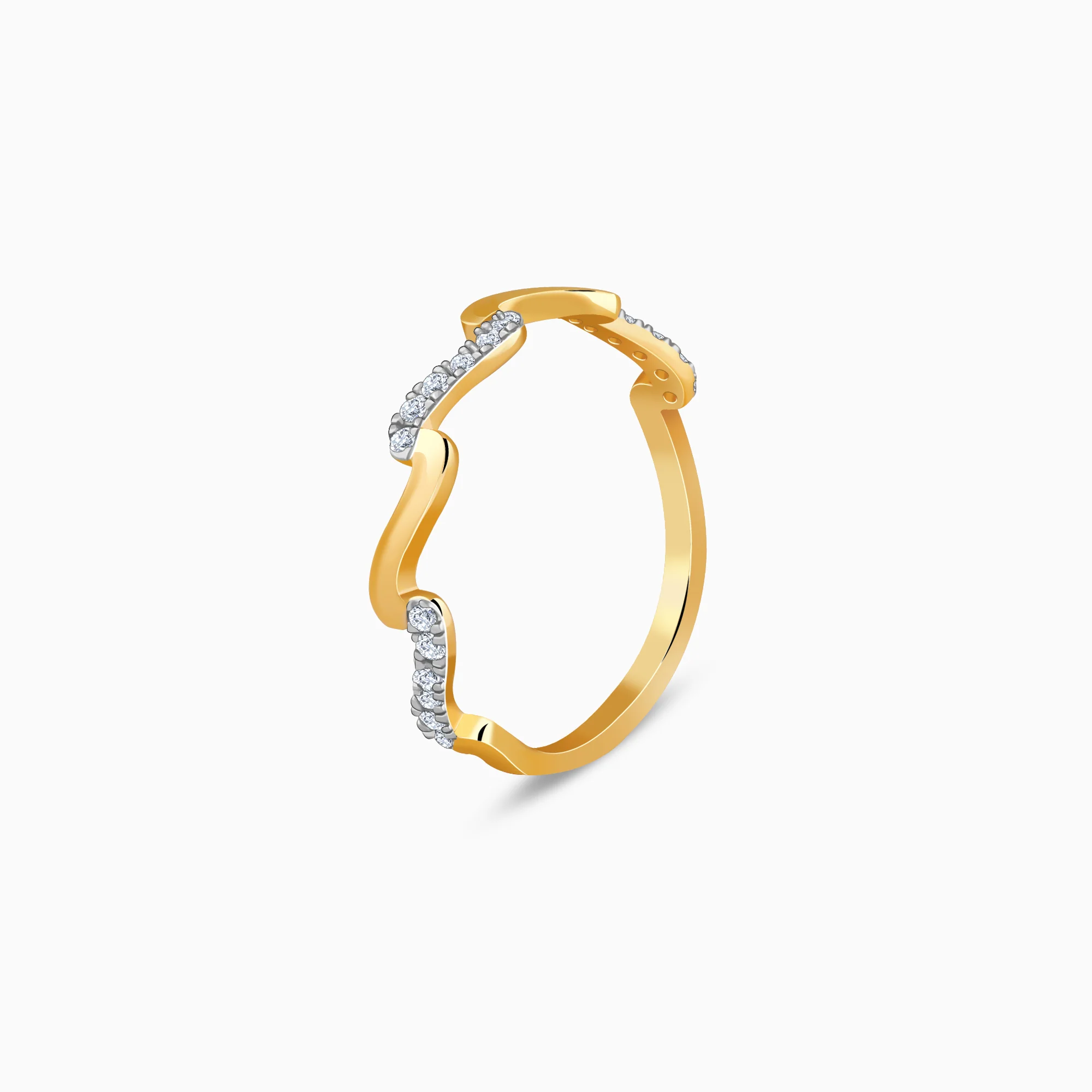 Gold Aurora Zigzag Lab Grown Diamond Ring - Image 4