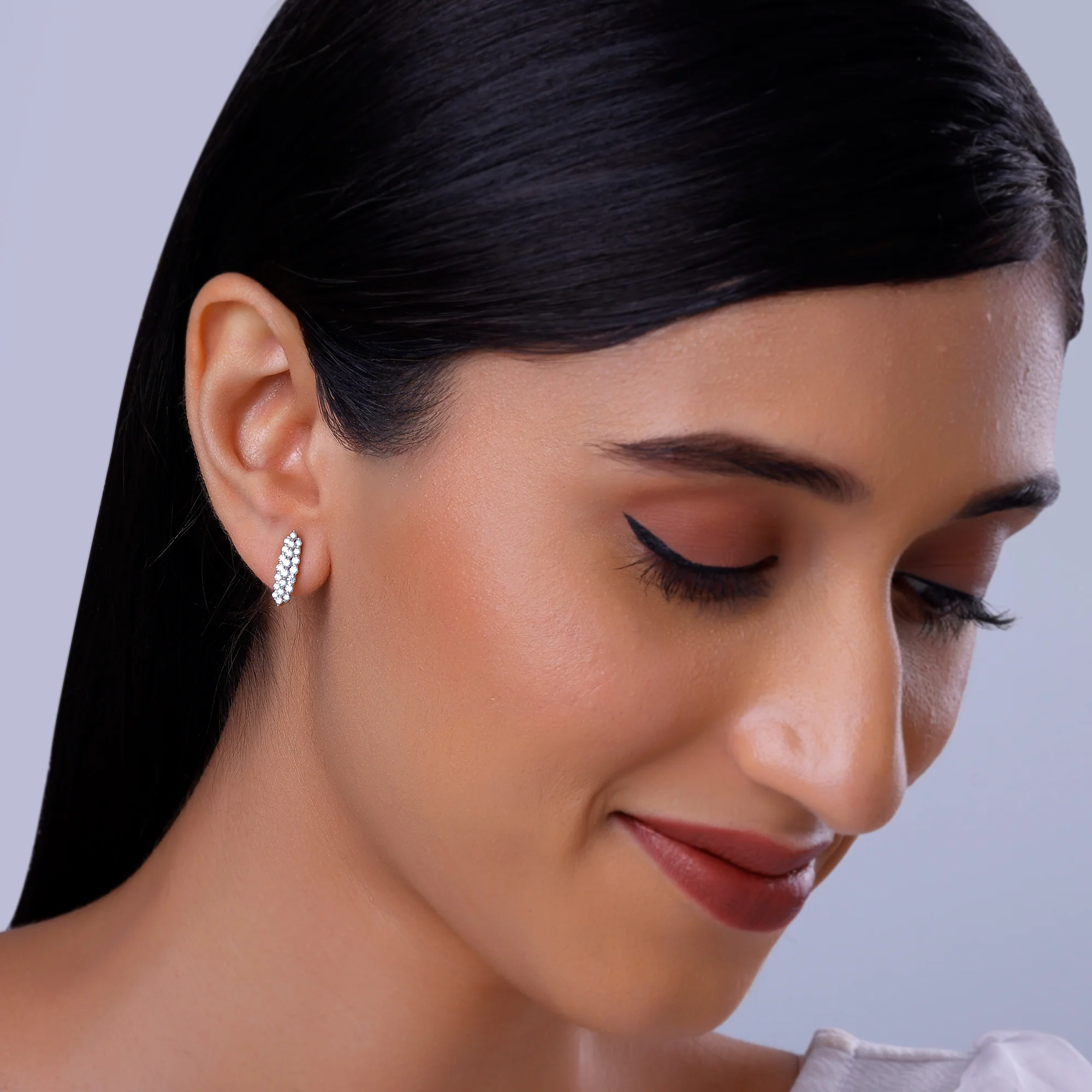 Gold Baroque Diamond Earrings - Image 3