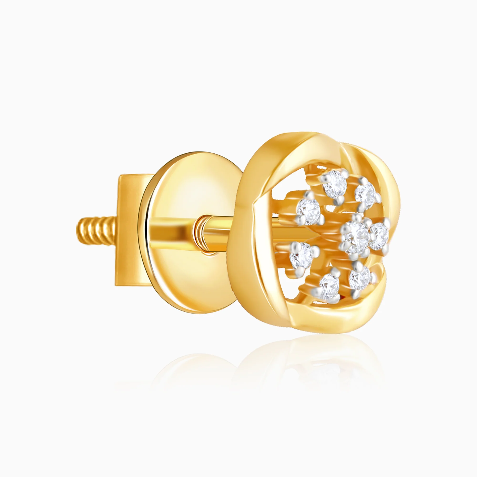 Gold Beauty In Nature Lab Grown Diamond Earrings - Image 4
