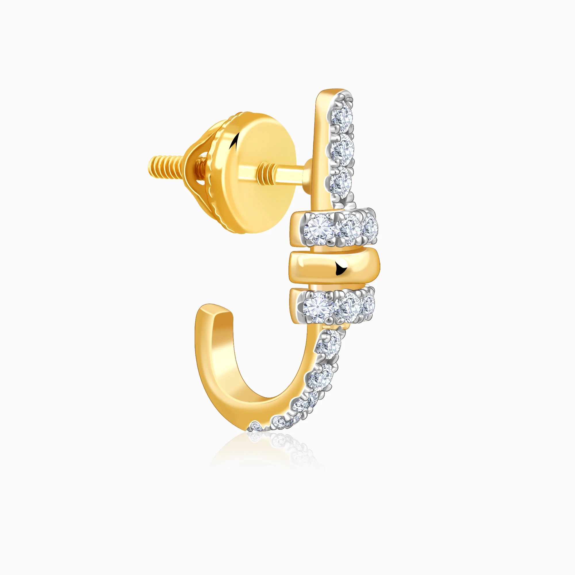 Gold Bela J Hoops Lab Grown Diamond Earrings - Image 4