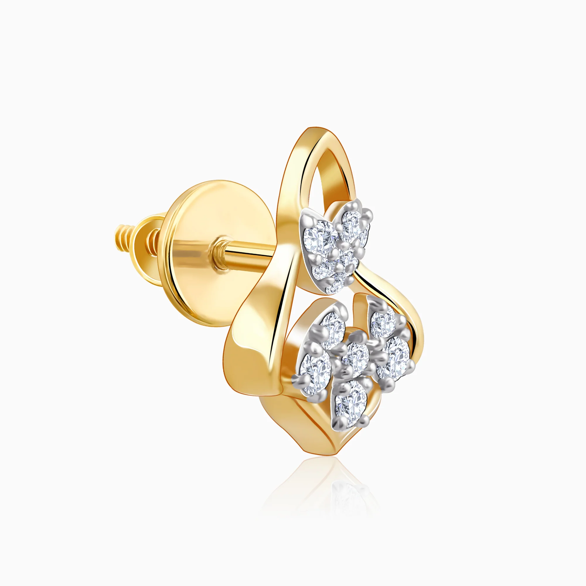 Gold Bellflower Rhapsody Lab Grown Diamond Earrings - Image 4