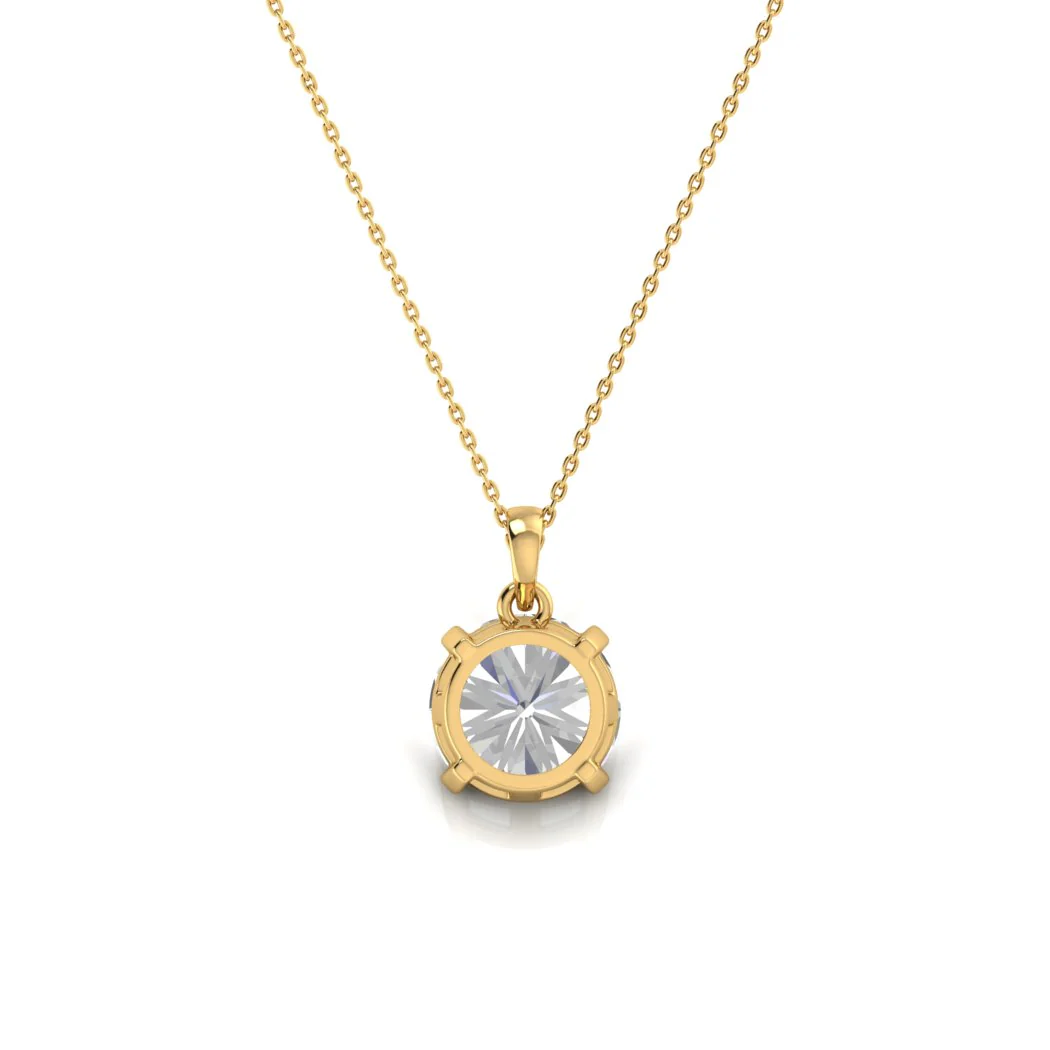 Gold Bien Solitaire Lab Grown Diamond Pendant - Image 2