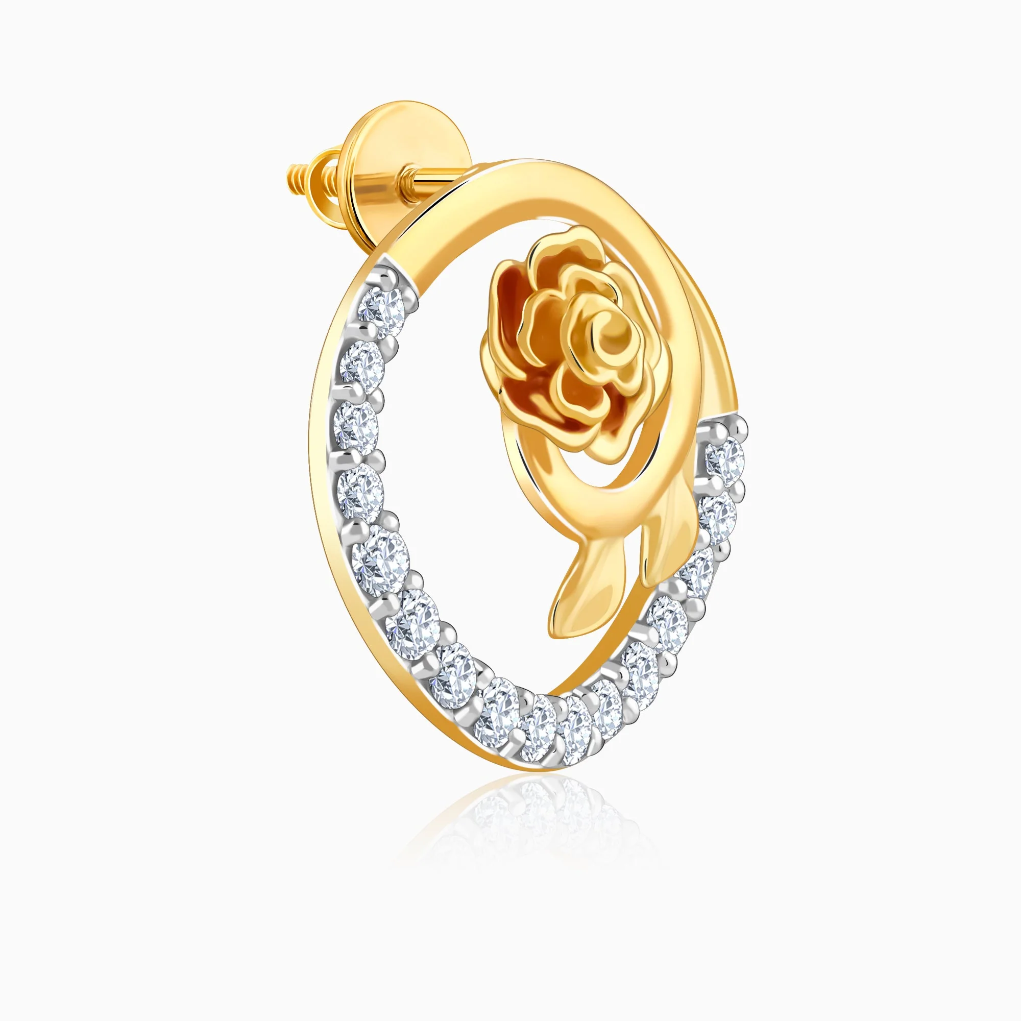Gold Blissful Shine Lab Grown Diamond Stud Earrings - Image 4