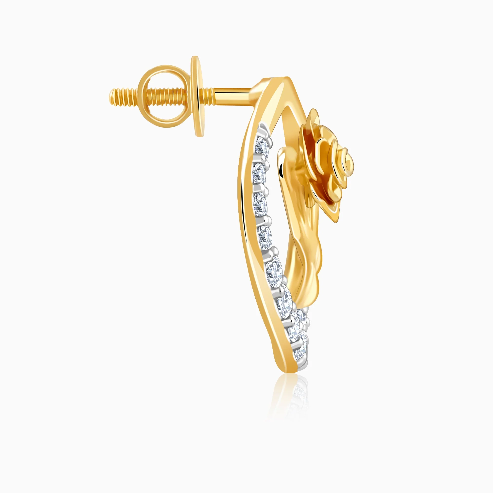 Gold Blissful Shine Lab Grown Diamond Stud Earrings - Image 5