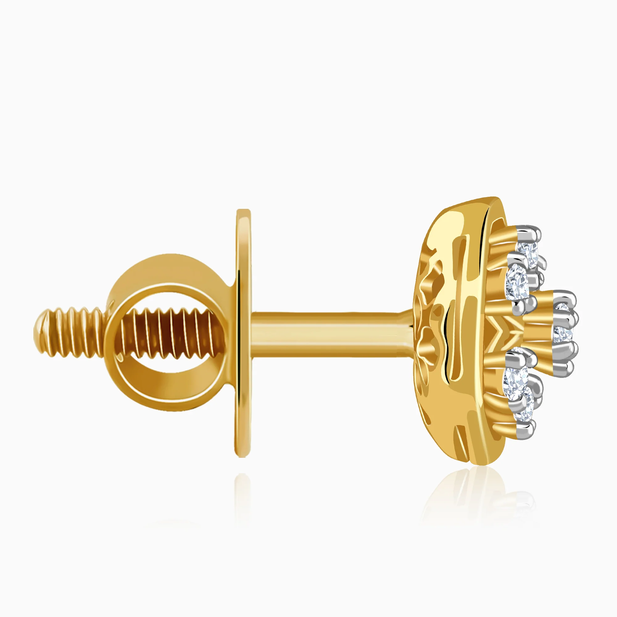 Gold Bloom Lab Grown Diamond Studs - Image 5