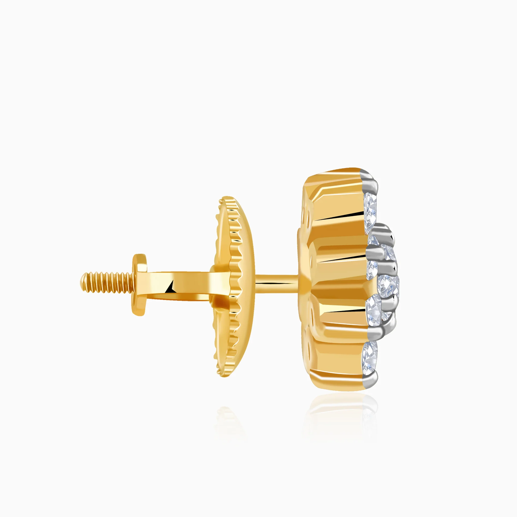Gold Blooming Cluster Lab Grown Diamond Stud Earrings - Image 5
