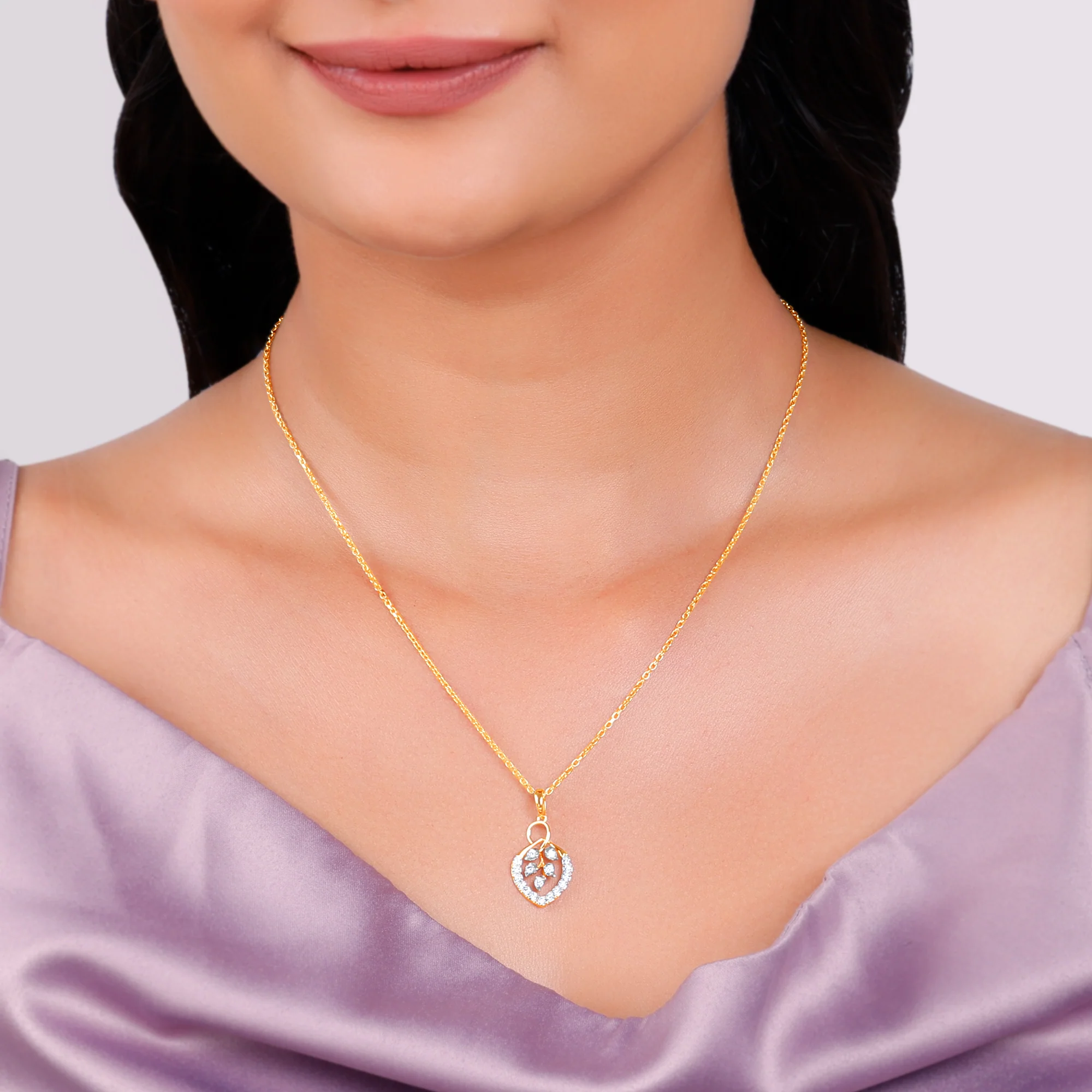 Gold Blooming Vow Lab Grown Diamond Pendant - Image 3