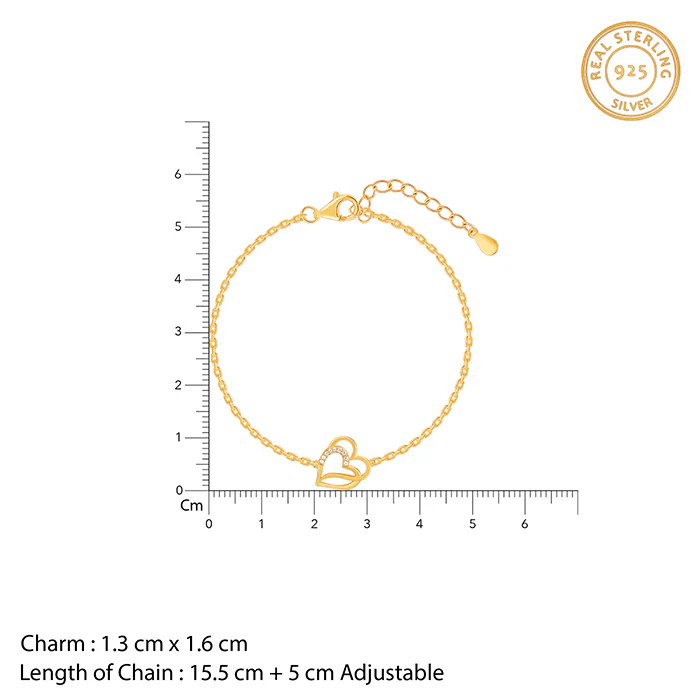 Gold Bonded Hearts Bracelet - Image 4