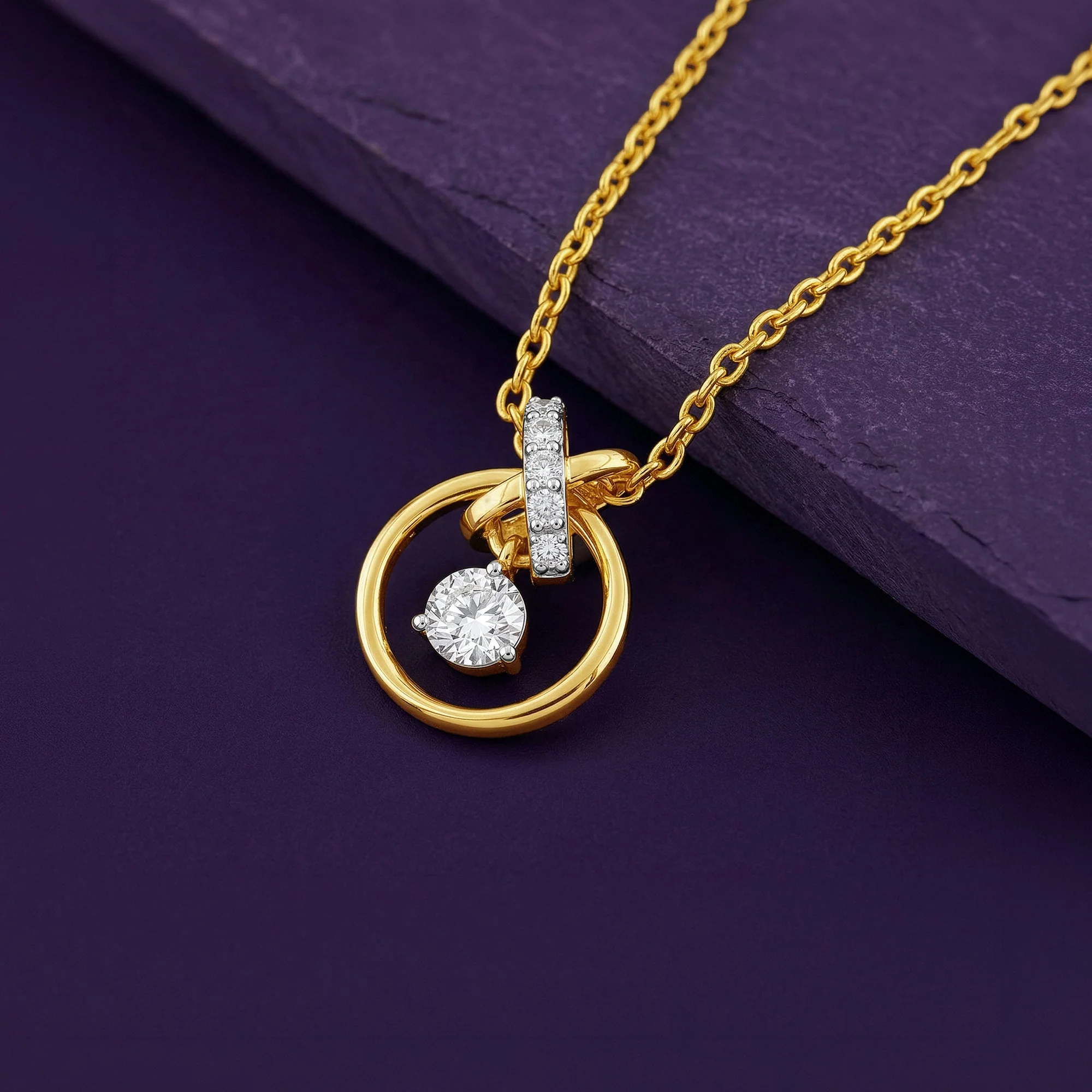 Gold Borealis Lab grown Diamond Pendant - Image 2