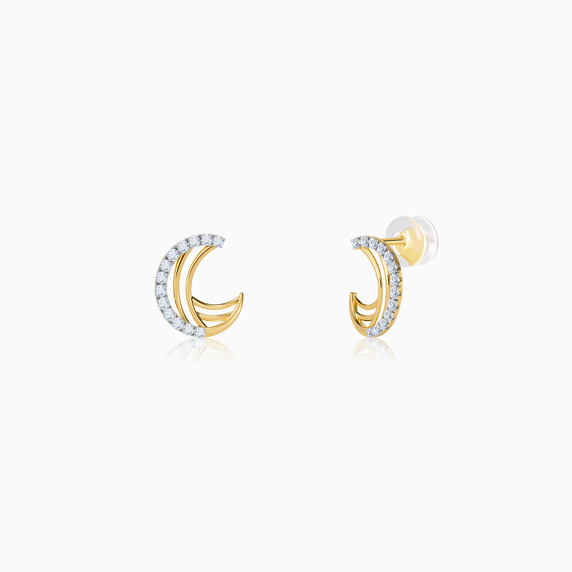 Gold Brigitte Lab Grown Diamond Earrings - Image 4
