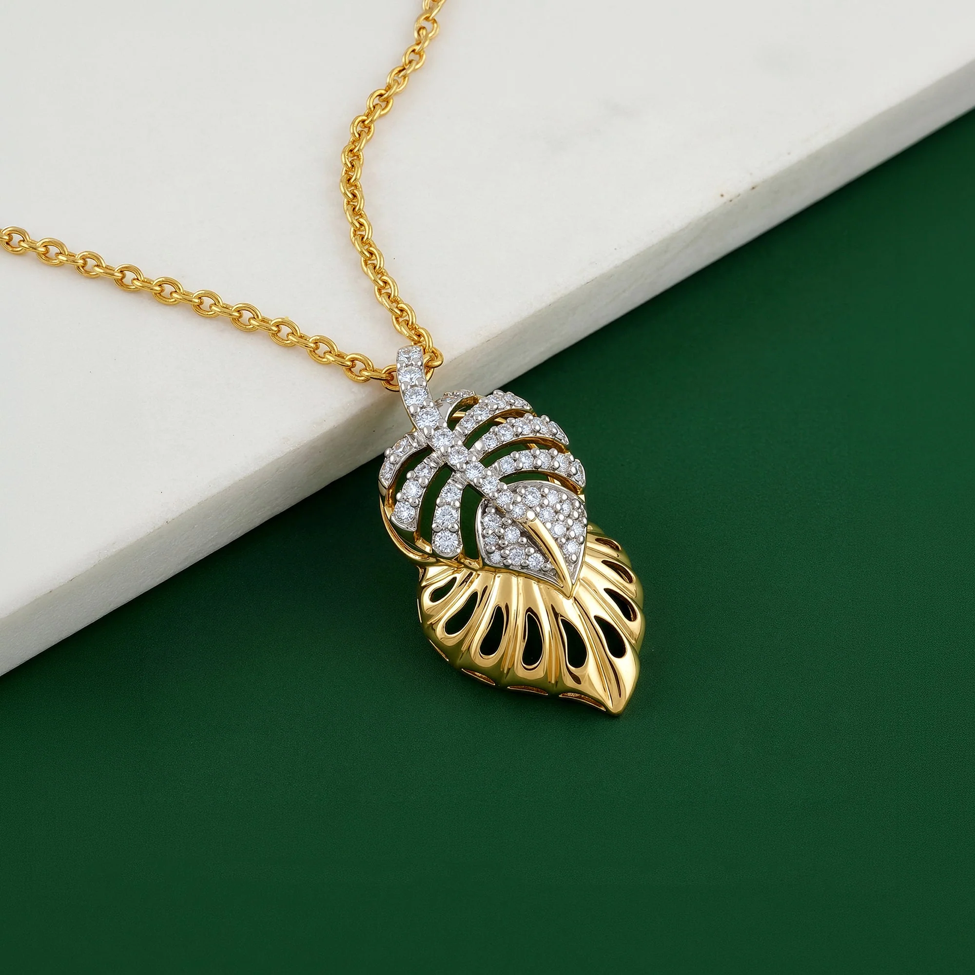 Gold Camomille Lab Grown Diamond Pendant - Image 2