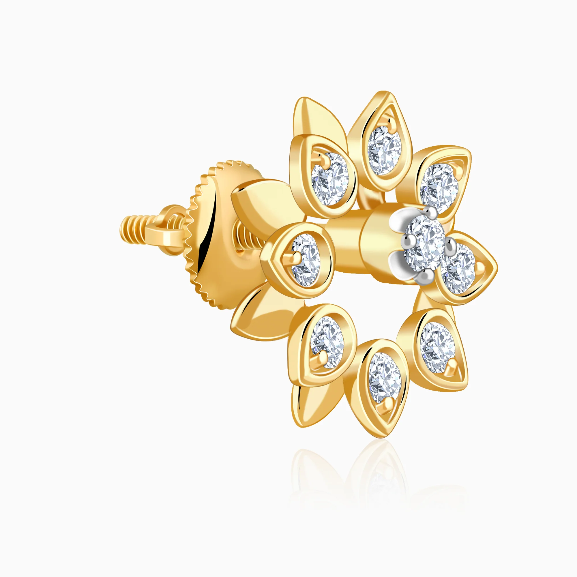 Gold Celeste Bloom Lab Grown Diamonds Earrings - Image 4