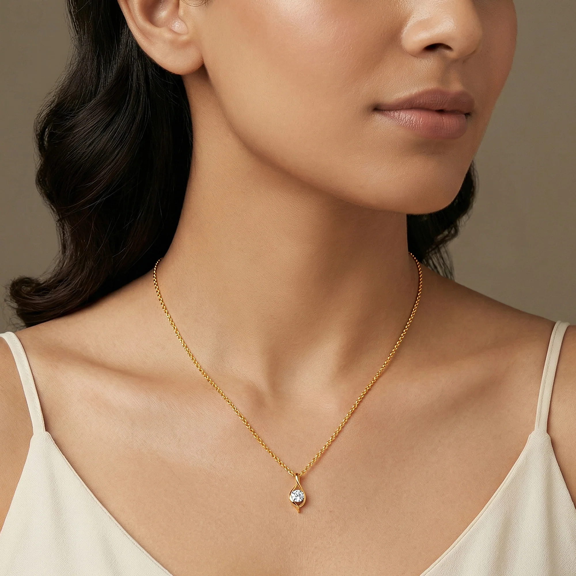 Gold Celeste Infinity Lab Grown Diamond Pendant - Image 3