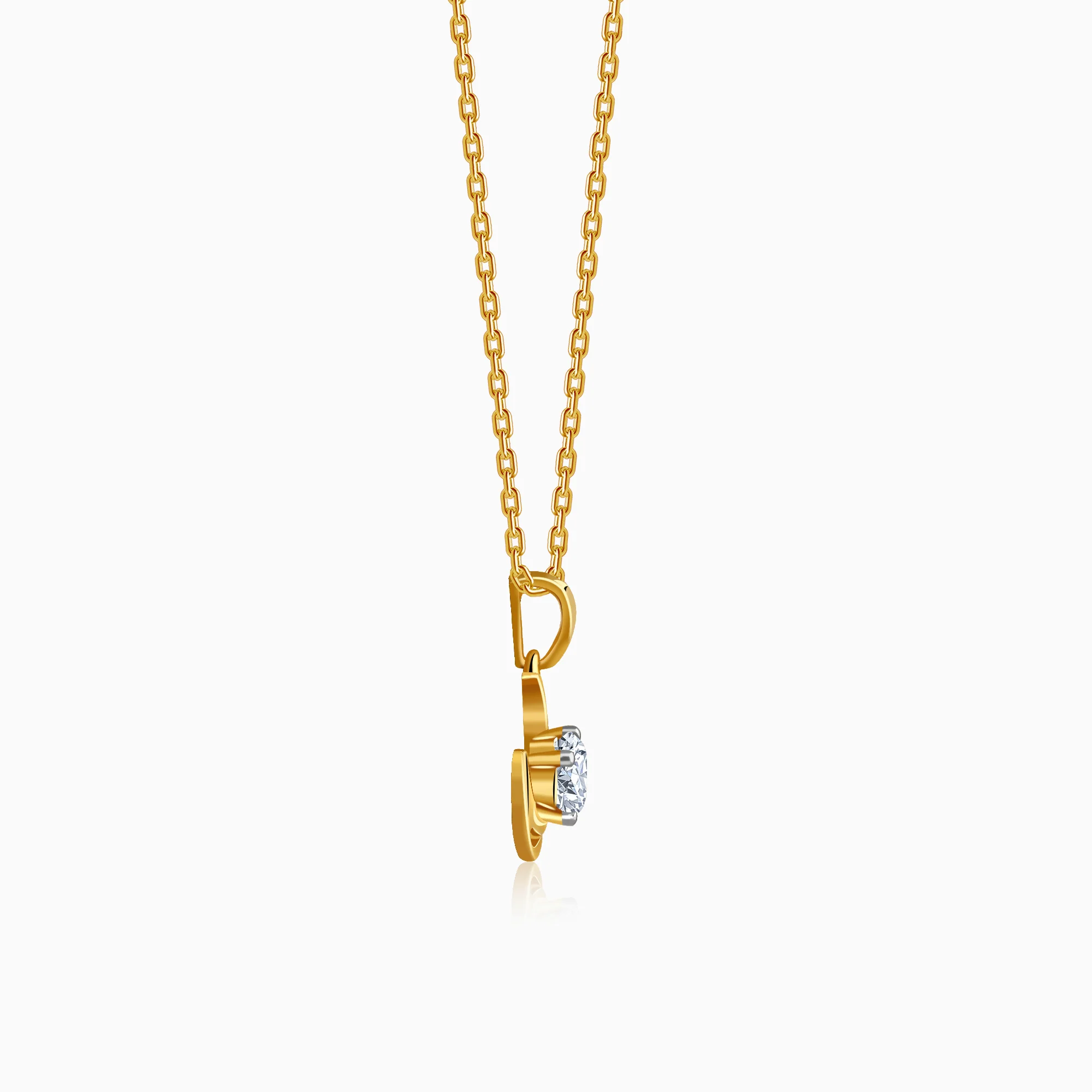 Gold Celestial Curve Lab Grown Diamond Pendant - Image 5