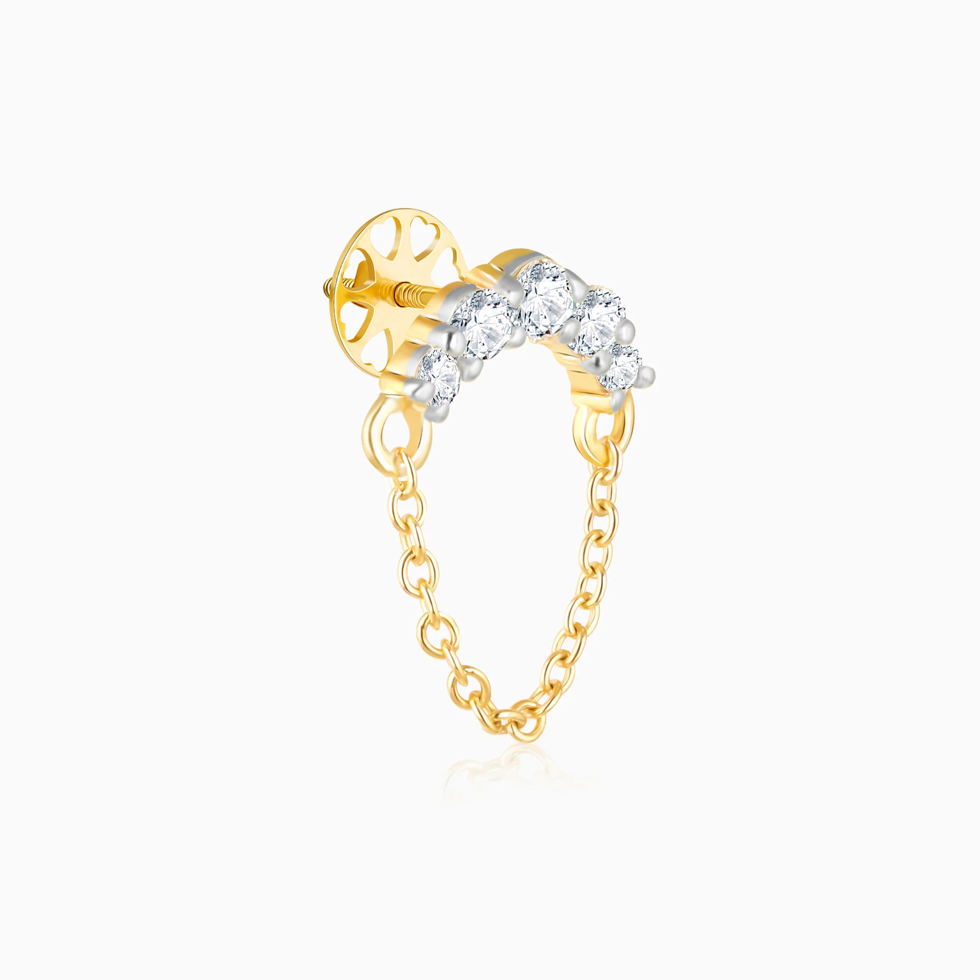 Gold Chained Charisma Diamond Earrings - Image 4