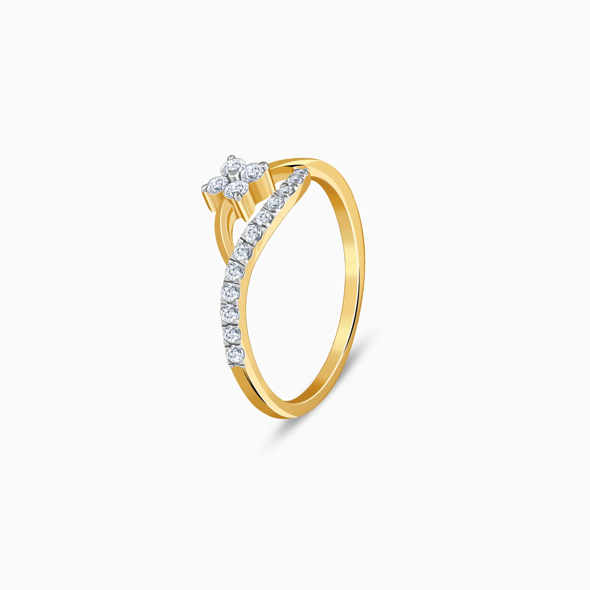 Gold Charming Flora Lab Grown Diamond Ring - Image 4