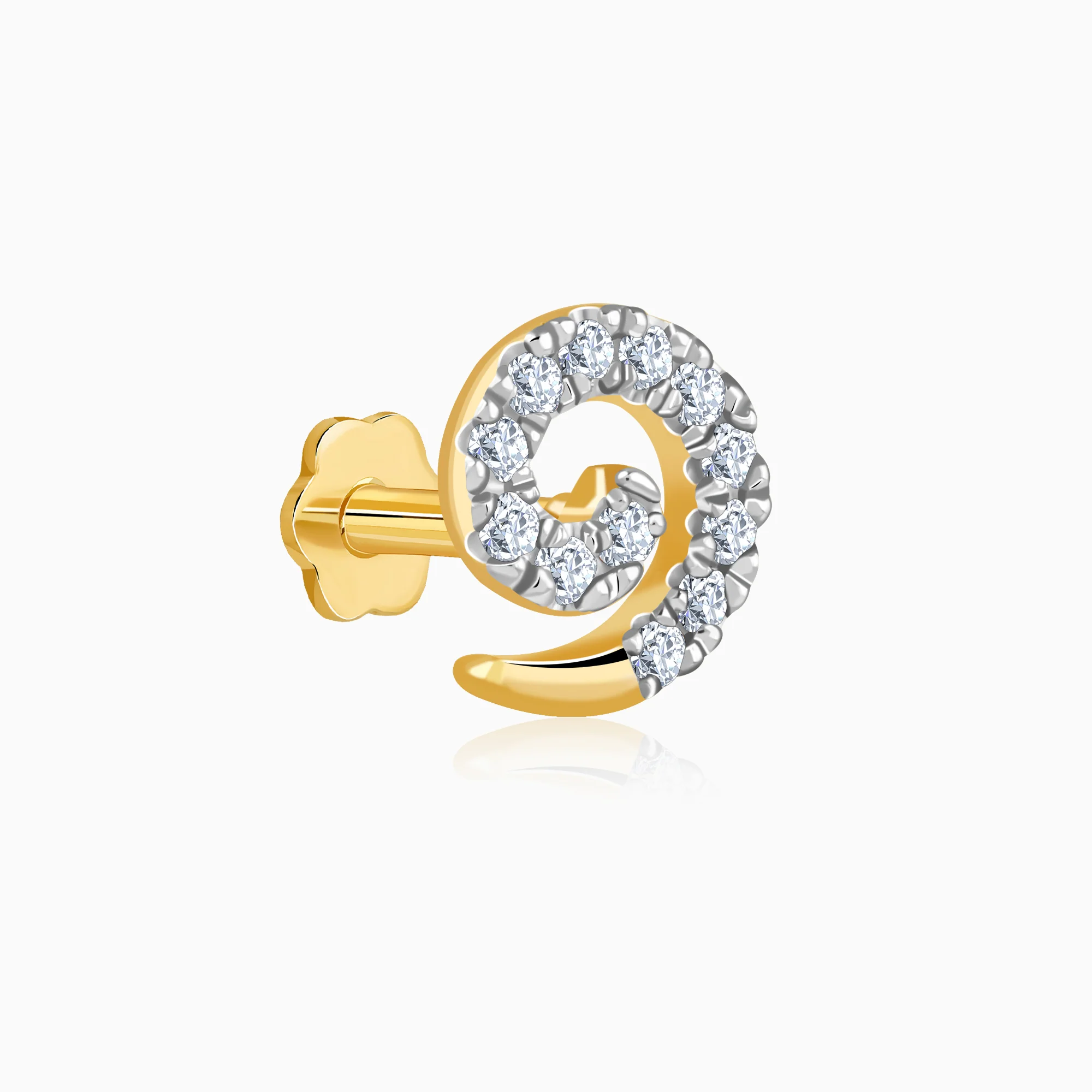 Gold Cirlia Lab Grown Diamond Nose Pin - Image 4