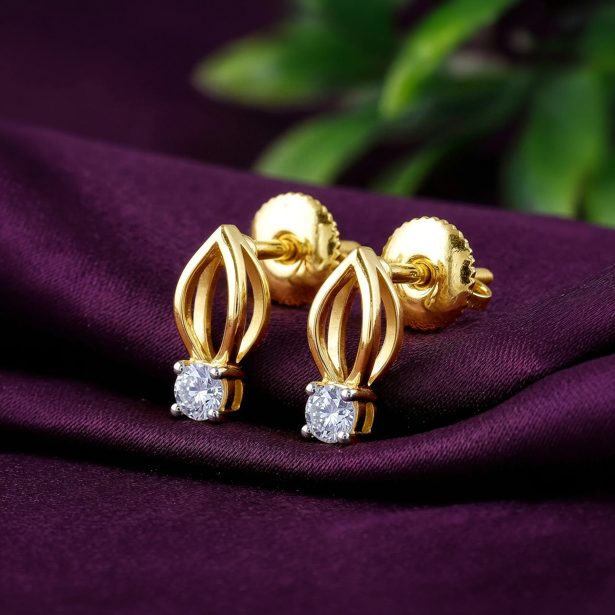 Gold Classic Drip Lab Grown Diamond Studs - Image 2