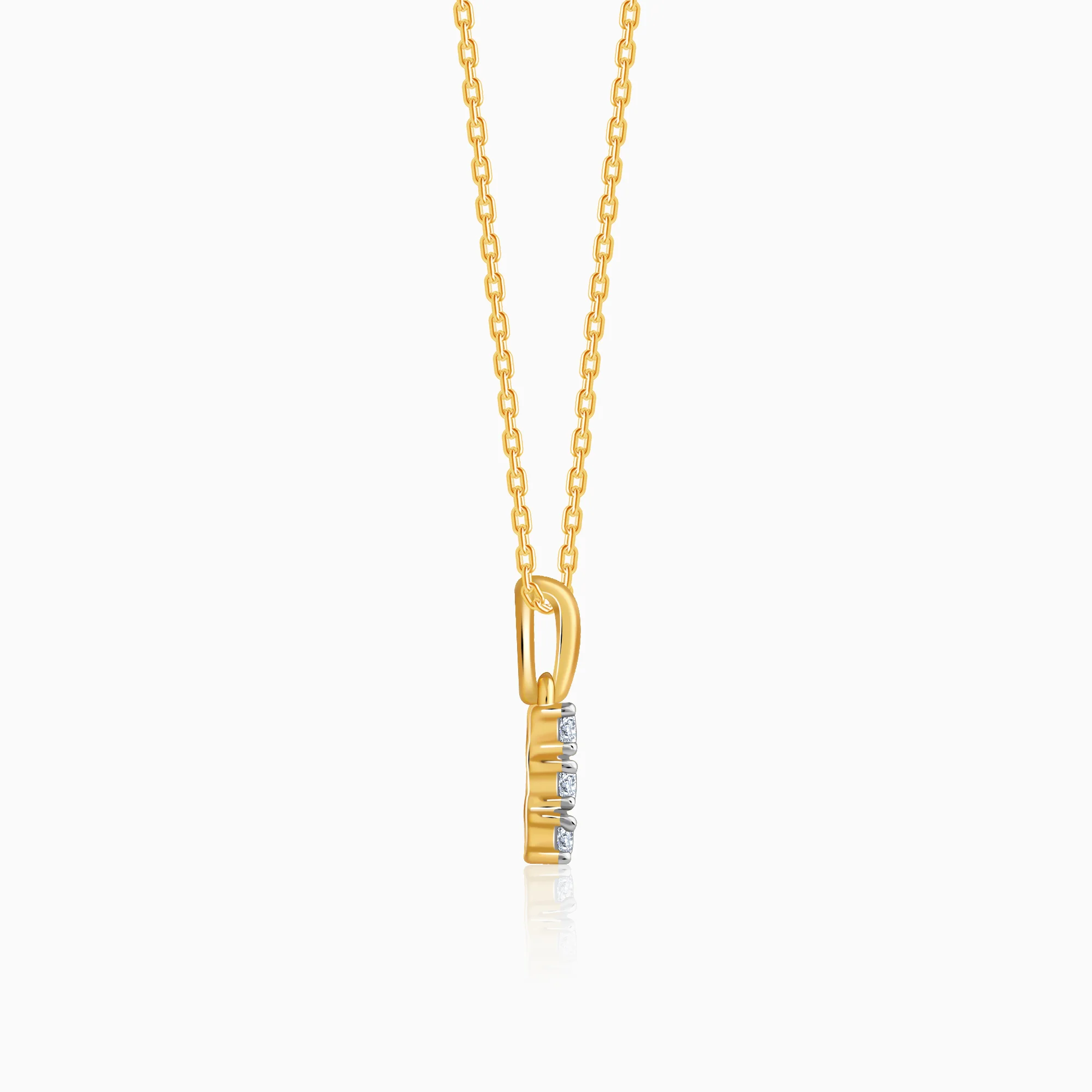 Gold Classic Line Lab Grown Diamond Pendant - Image 5