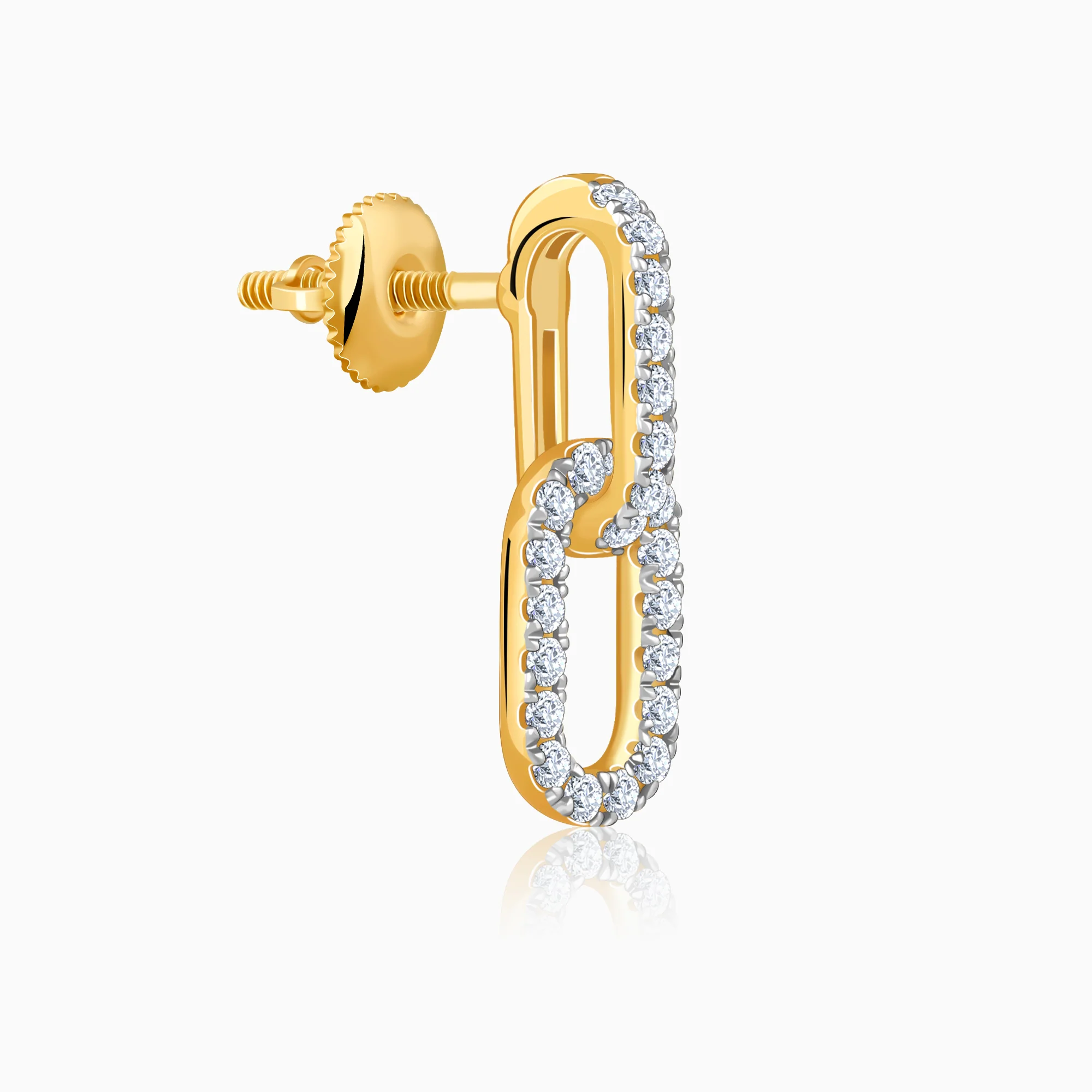 Gold Classic Shine Lab Grown Diamond Earrings - Image 4