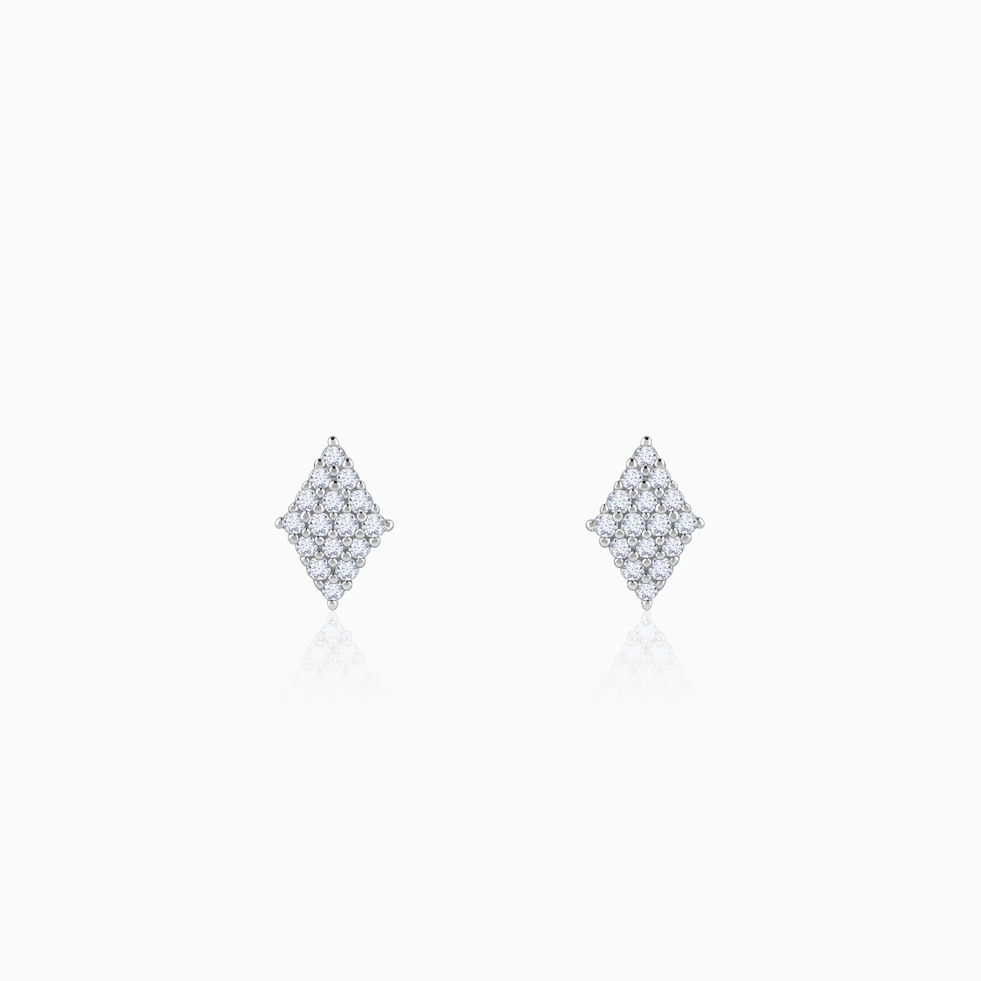 Gold Classy Rhombus Lab Grown Diamond Earrings