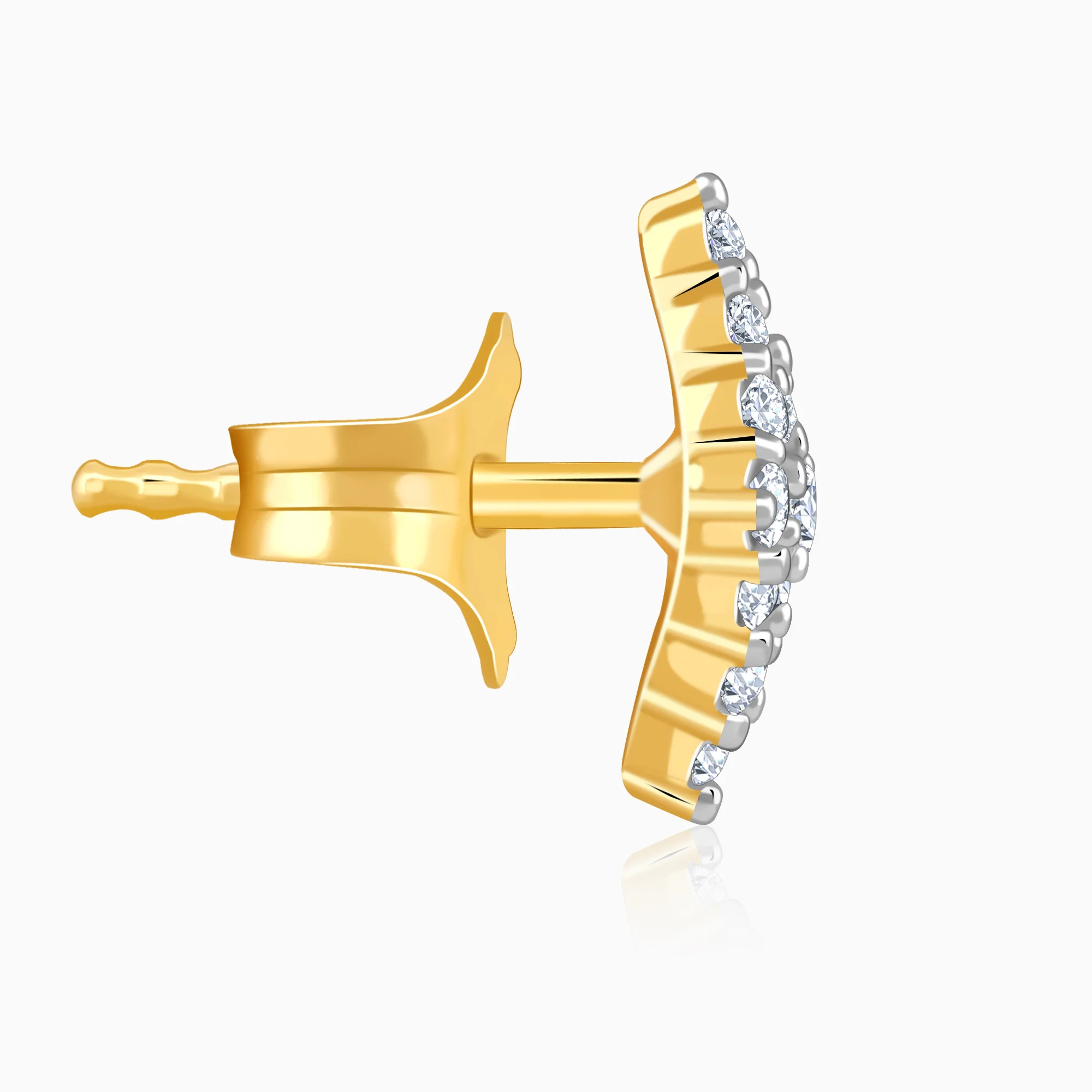 Gold Classy Rhombus Lab Grown Diamond Earrings - Image 5