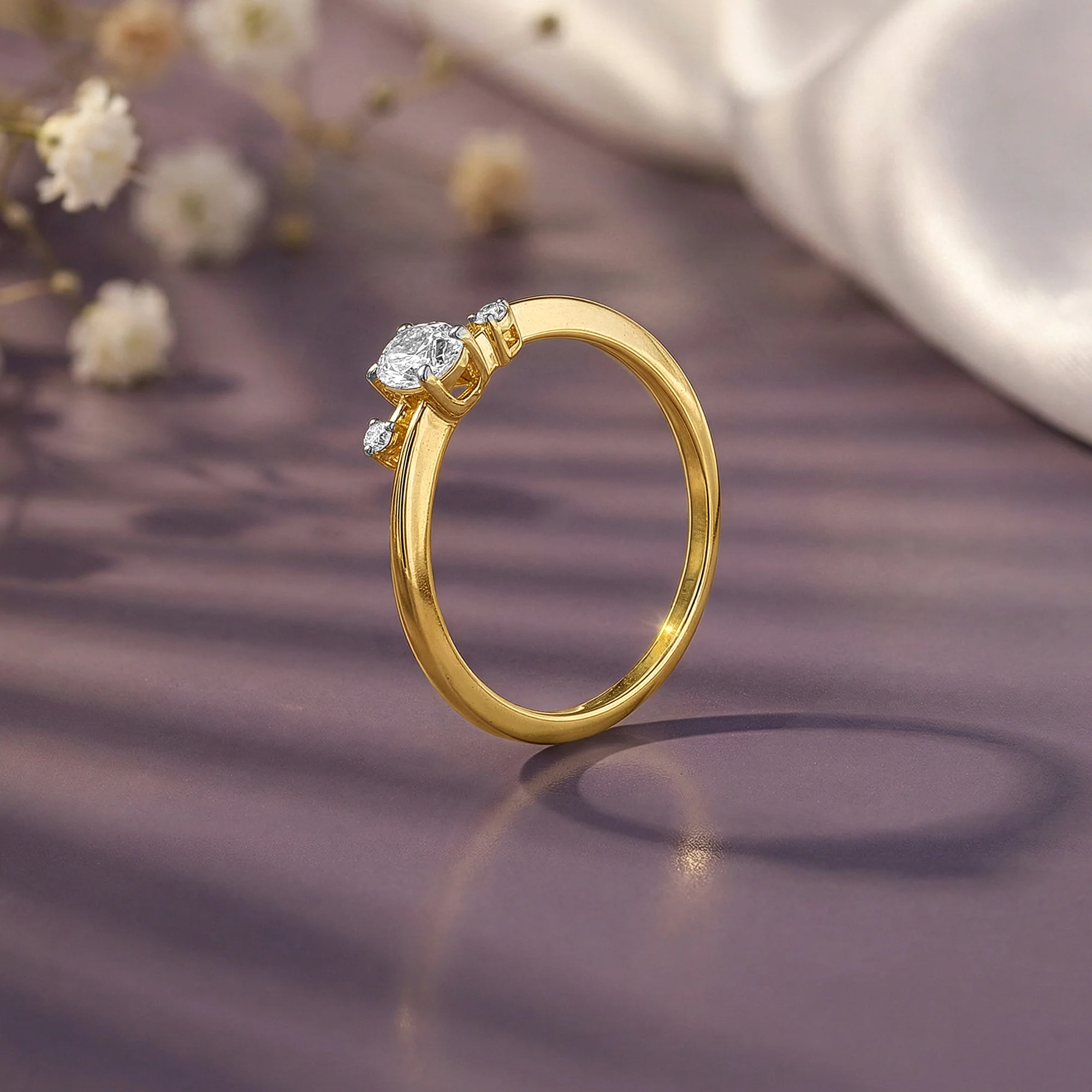 Gold Cross Tie Lab Grown Diamond Ring (Size 12) - Image 2