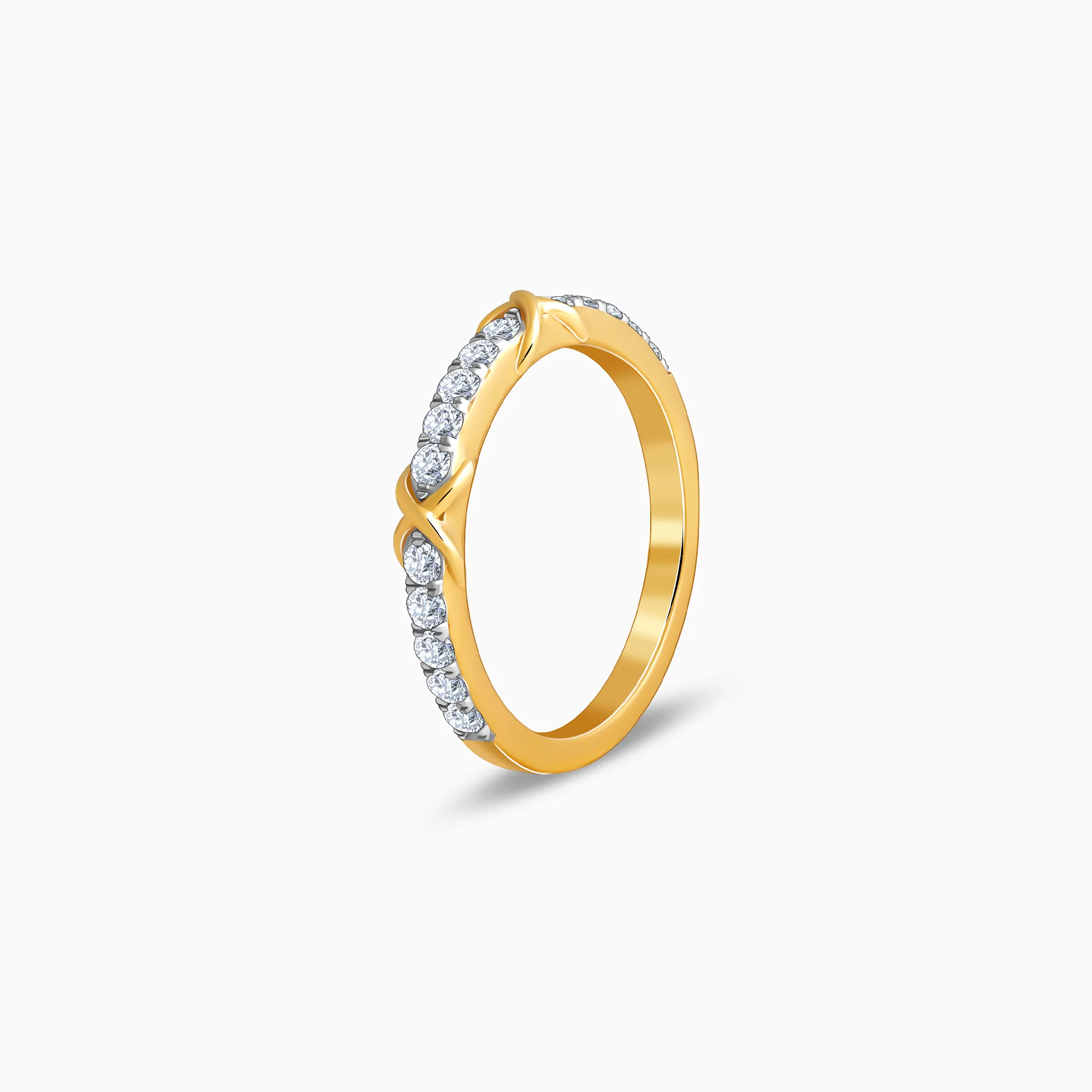 Gold Crossroads Channel Lab Grown Diamond Ring - Image 4