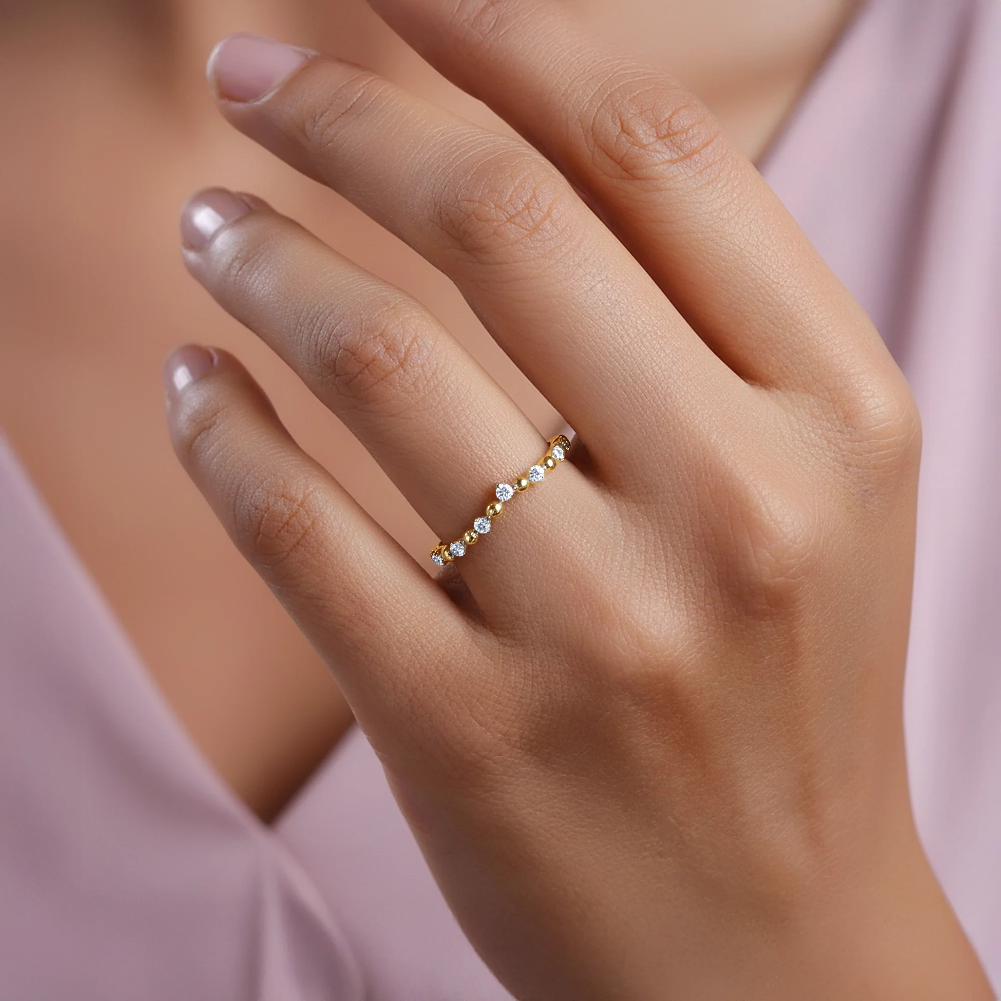 Gold Crownia Lab Grown Diamond Ring - Image 3