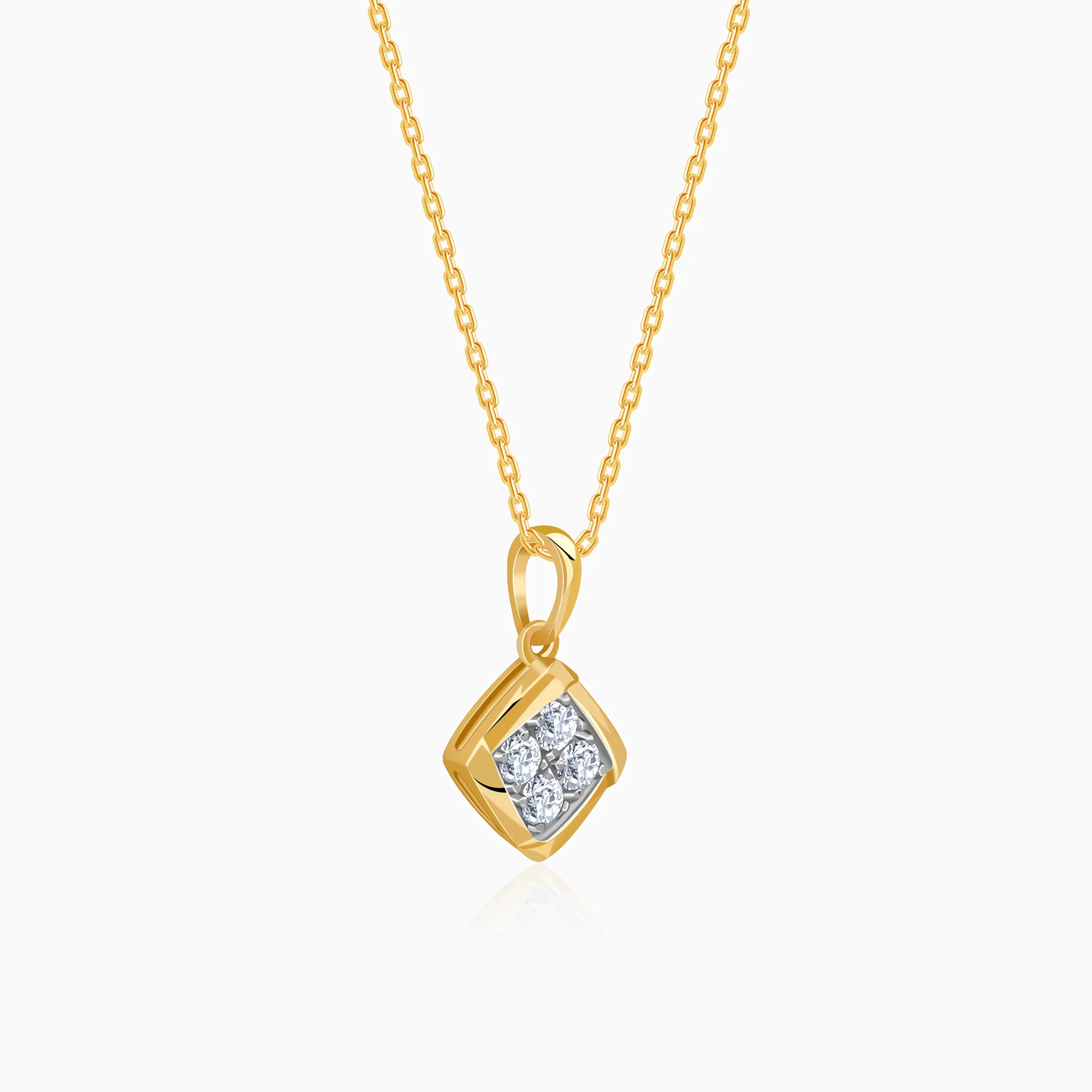 Gold Crystal Edge Lab Grown Diamond Pendant - Image 4