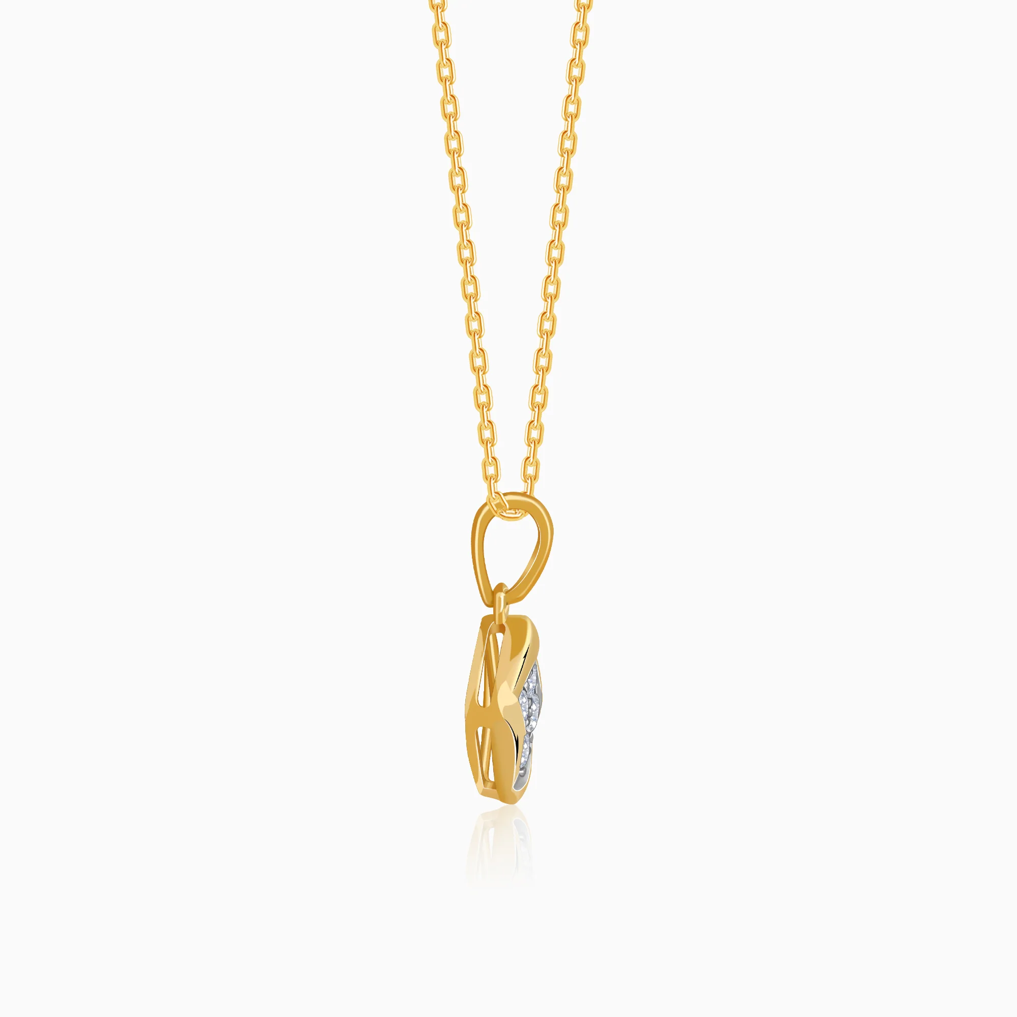 Gold Crystal Edge Lab Grown Diamond Pendant - Image 5