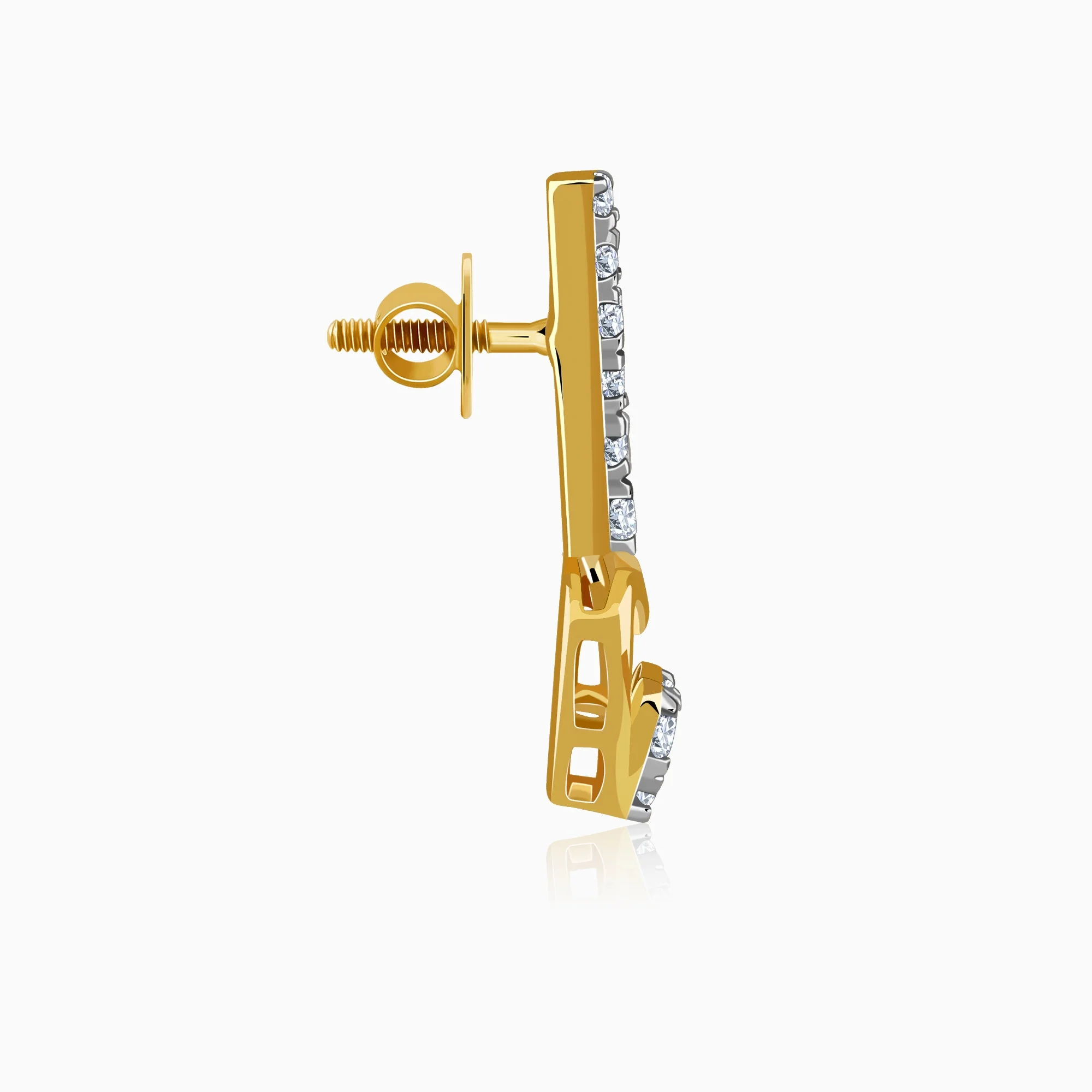 Gold Cupid’s Pick Lab Grown Diamond Earrings - Image 5