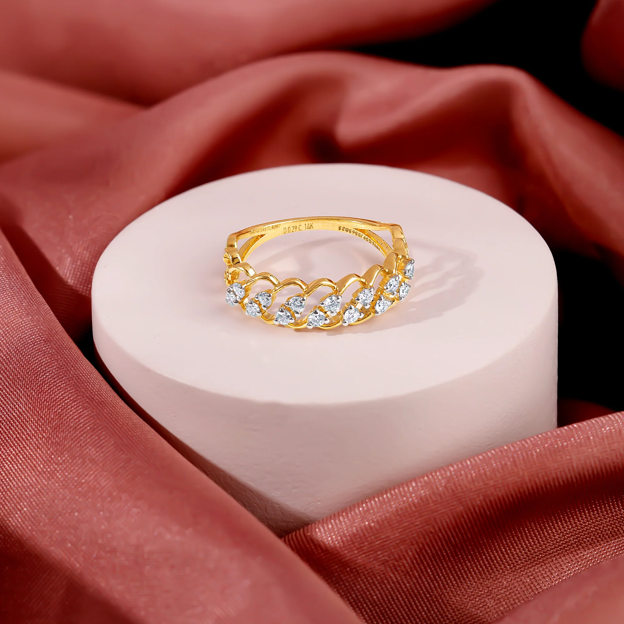 Gold Curl Lab Grown Diamond Ring - Image 2