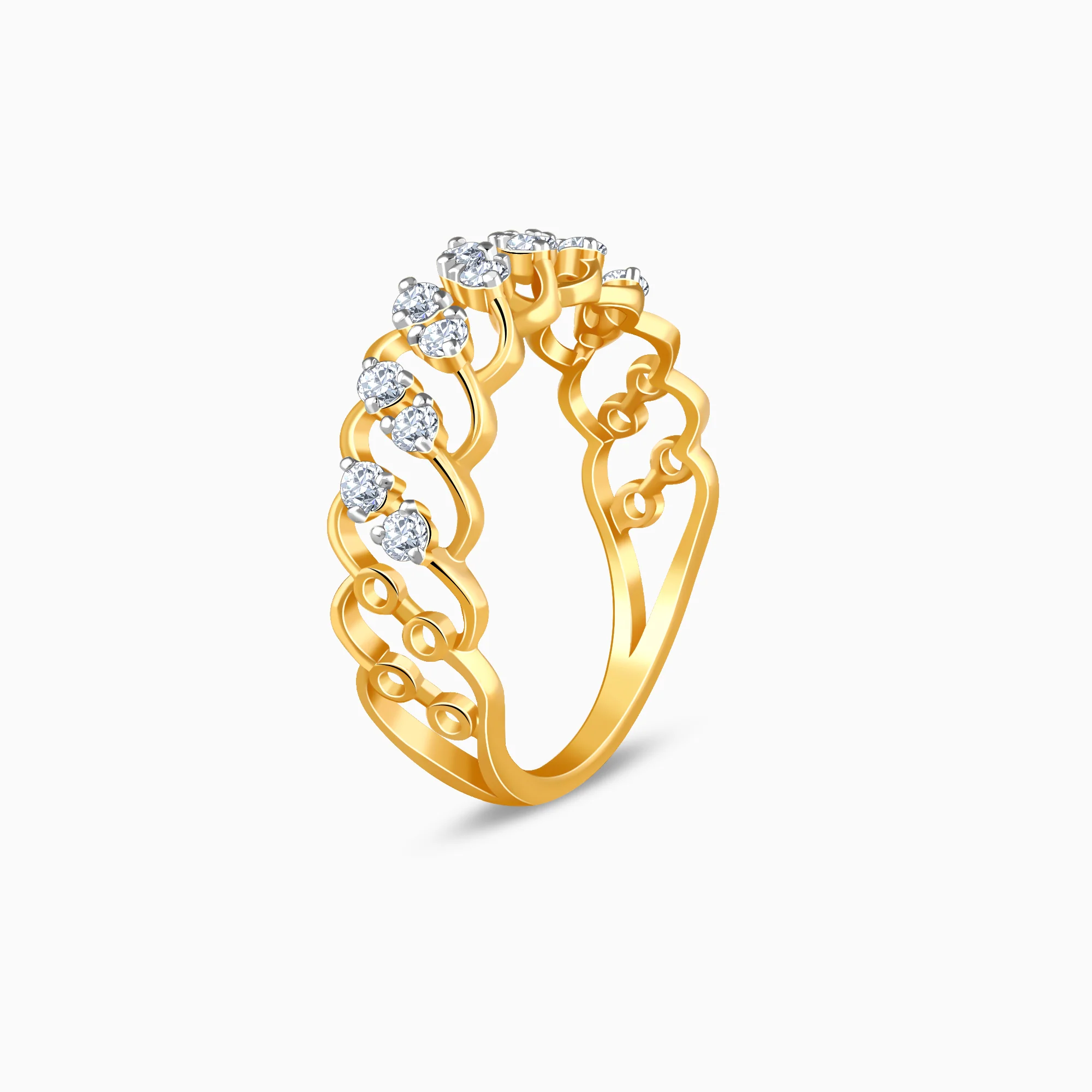 Gold Curl Lab Grown Diamond Ring - Image 4