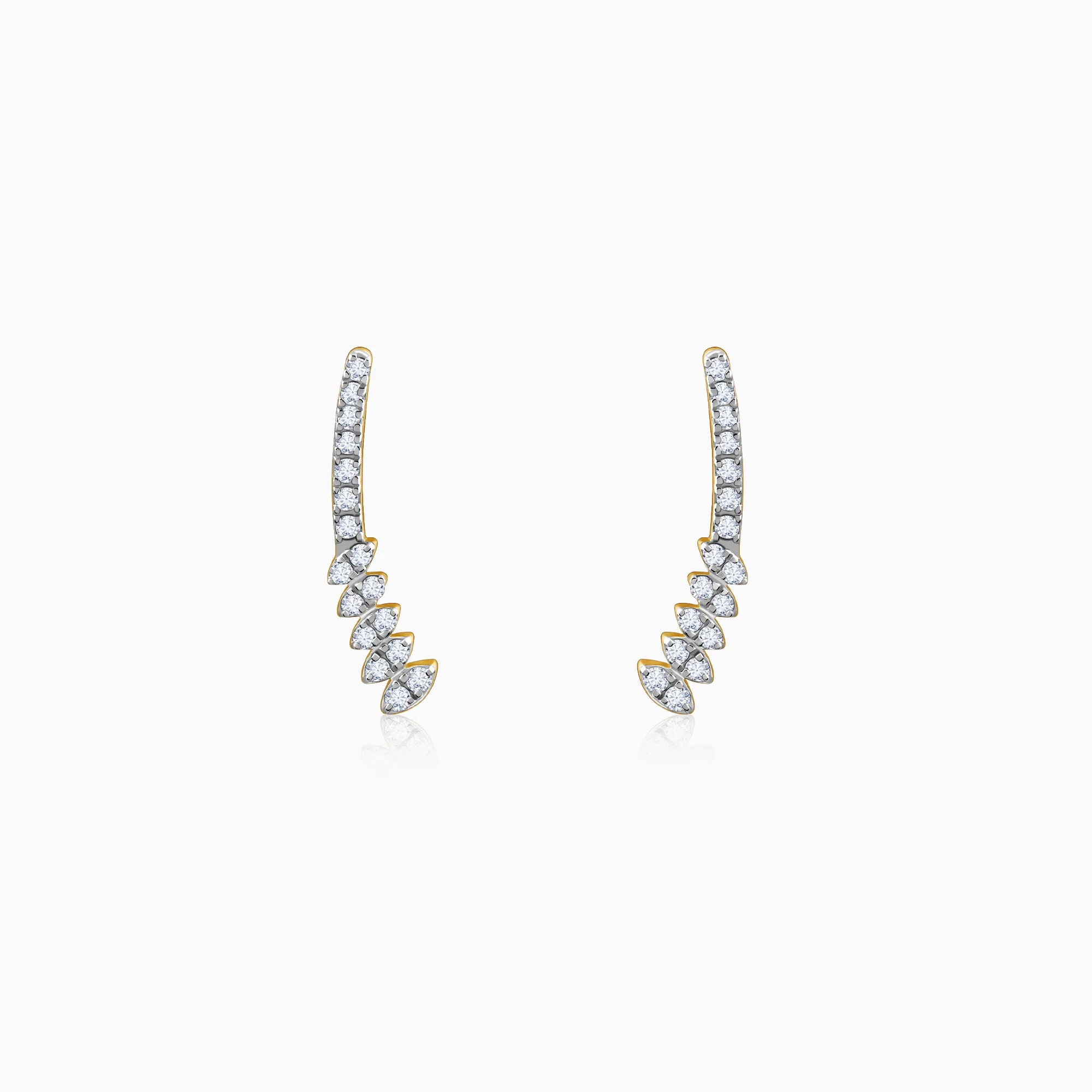 Gold Curve Lab Grown Diamond Earrings