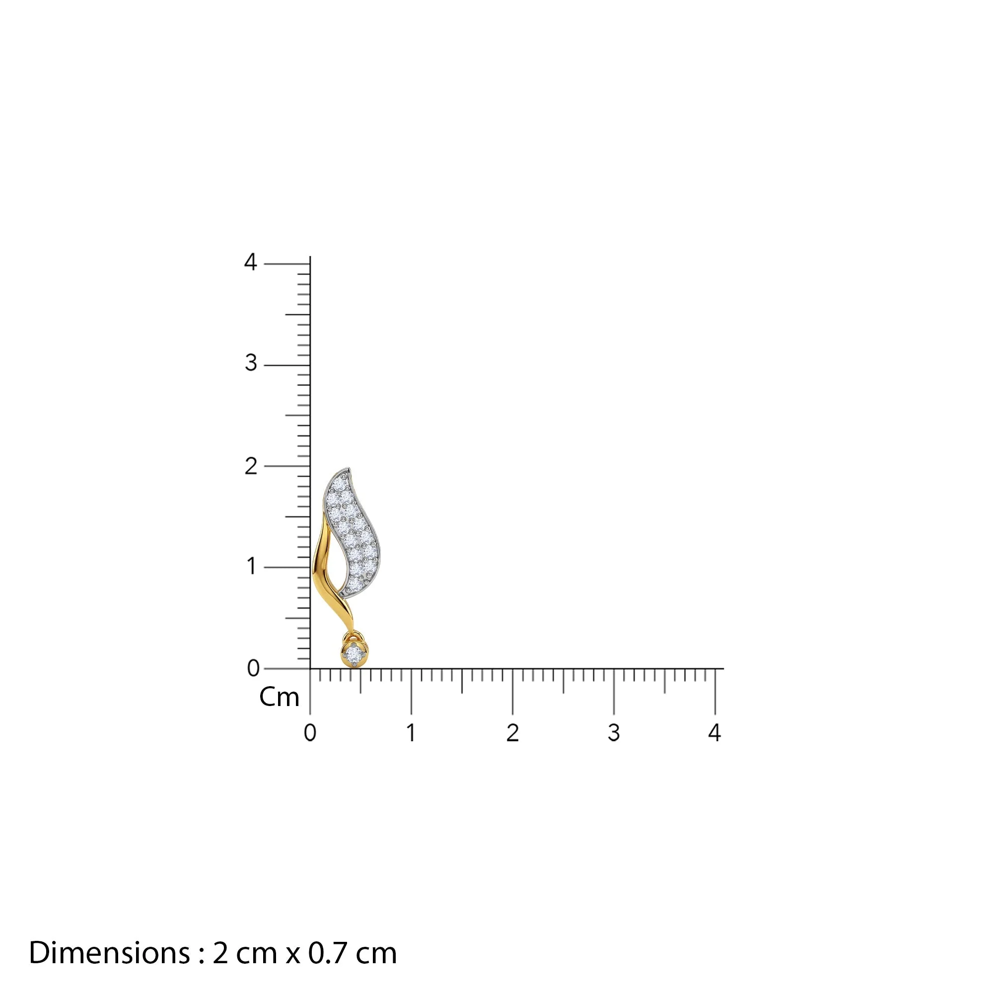 Gold Curvefall Lab Grown Diamond Pendant - Image 5
