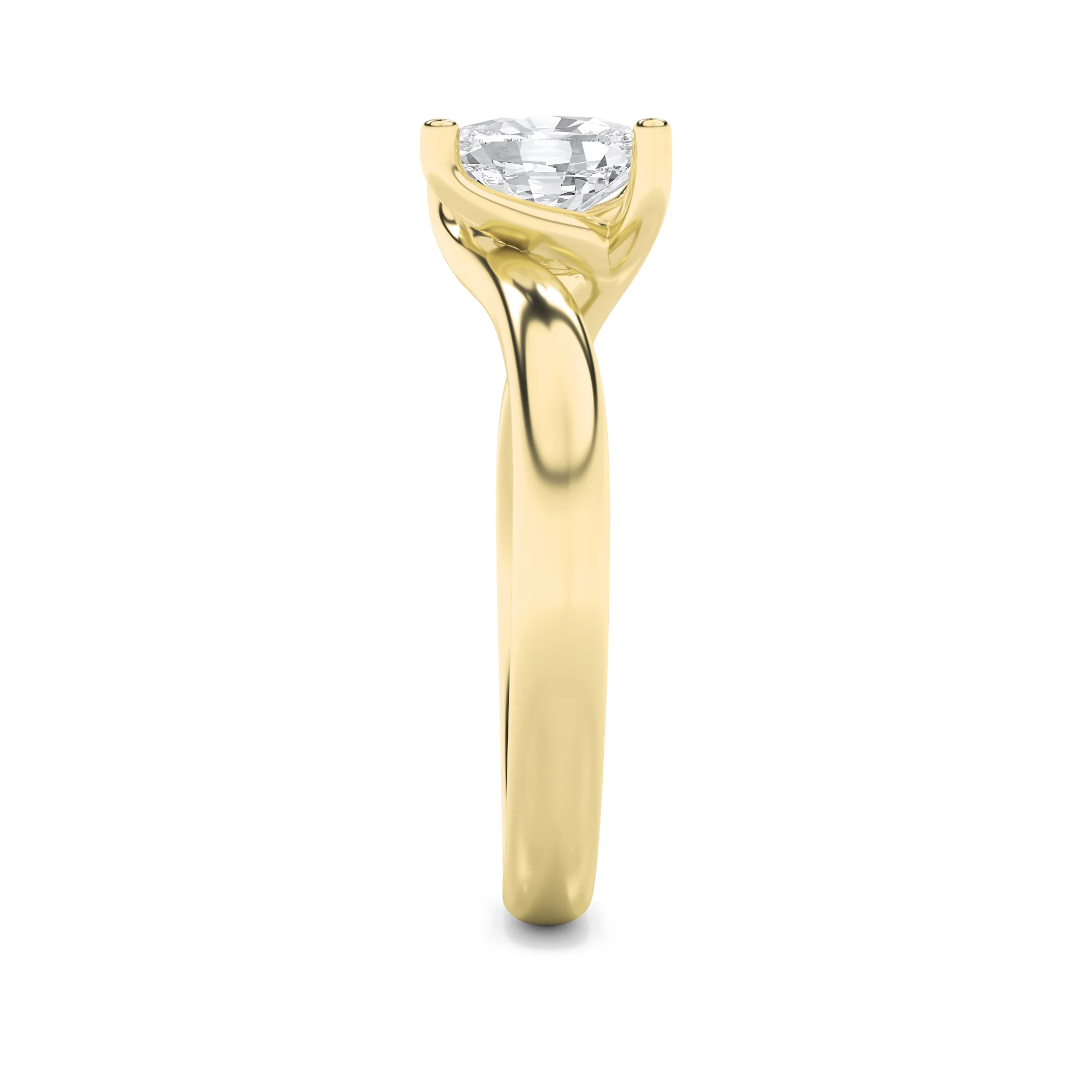 Gold Cushion Cut Solitaire Diamond Ring - Image 4