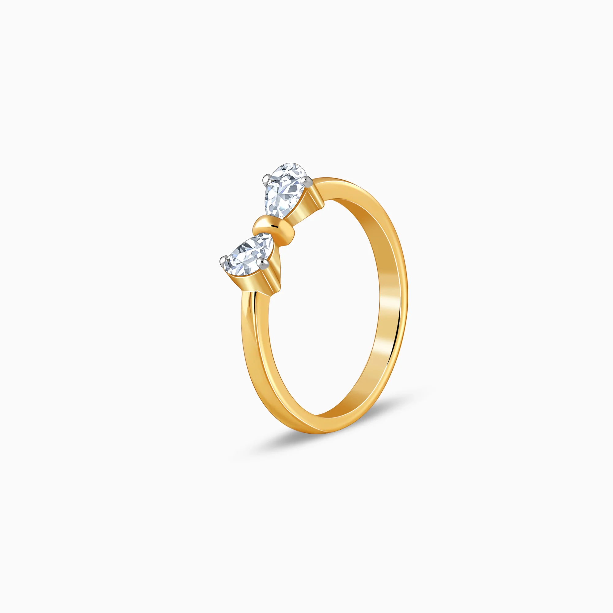 Gold Cute Bow Lab Grown Diamond Ring - Image 4