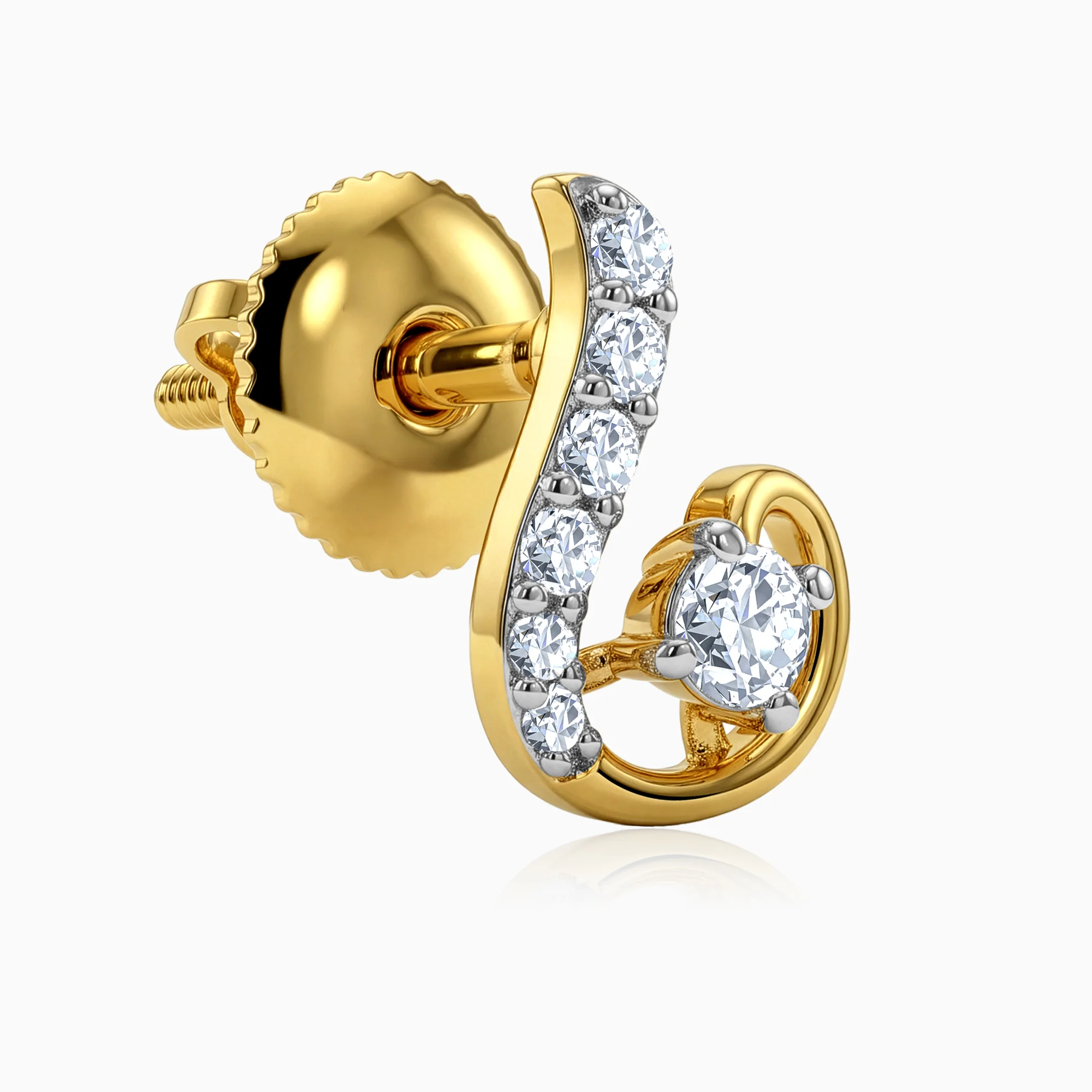 Gold Cute Shine Lab Grown Diamond Earrings - Image 4