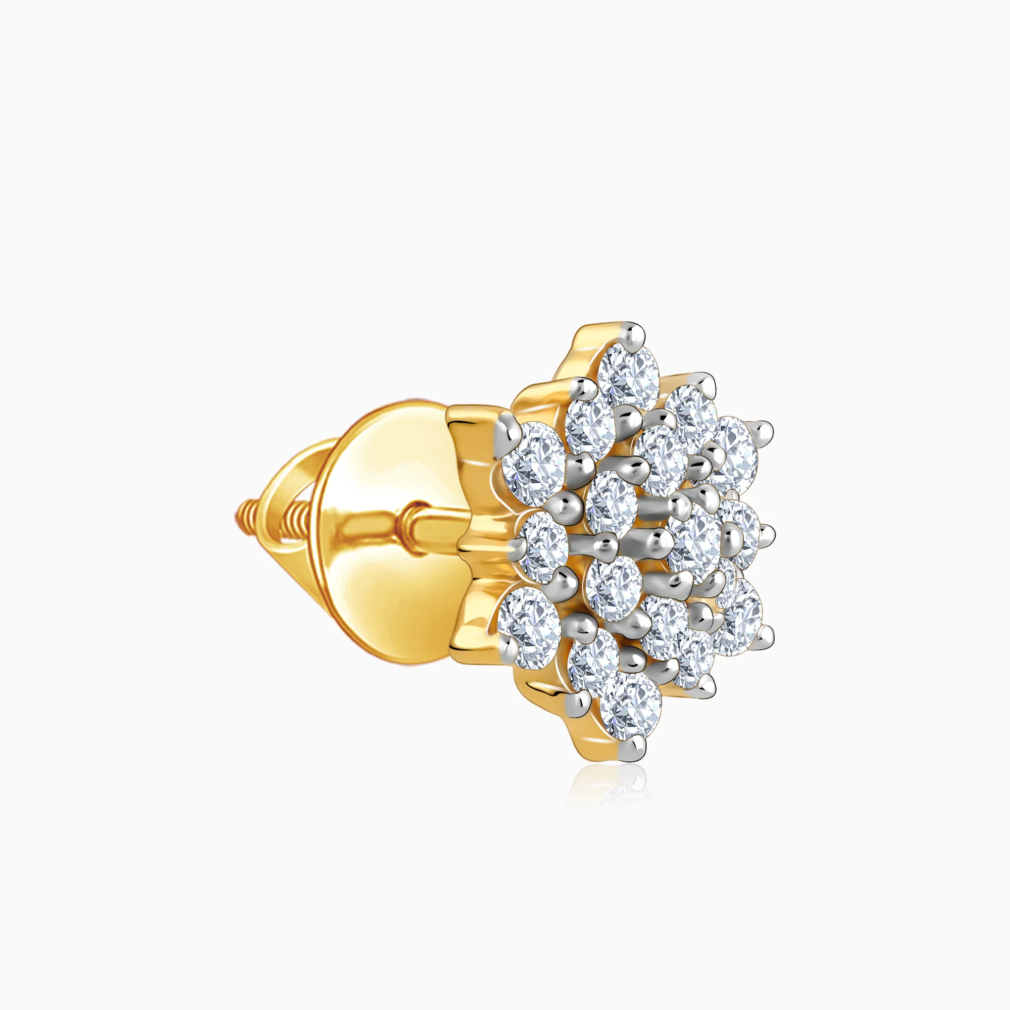 Gold Daisy Delight Diamond Studs - Image 4