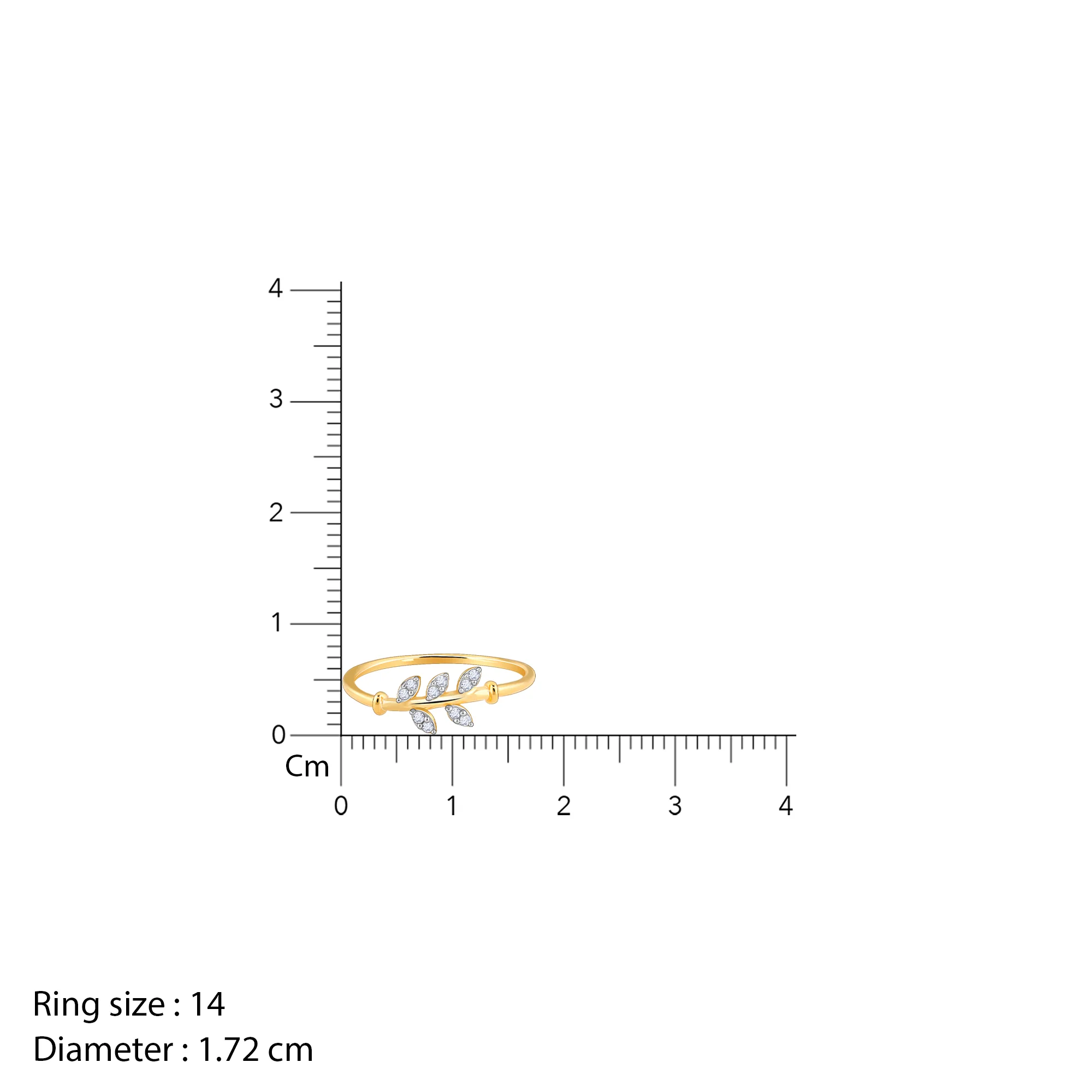 Gold Leaves Diamond Ring - Image 7
