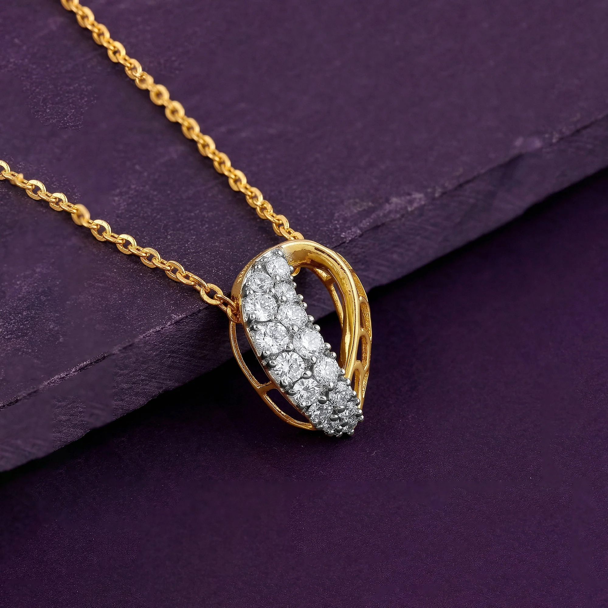 Gold Delphine Lab Grown Diamond Pendant - Image 2
