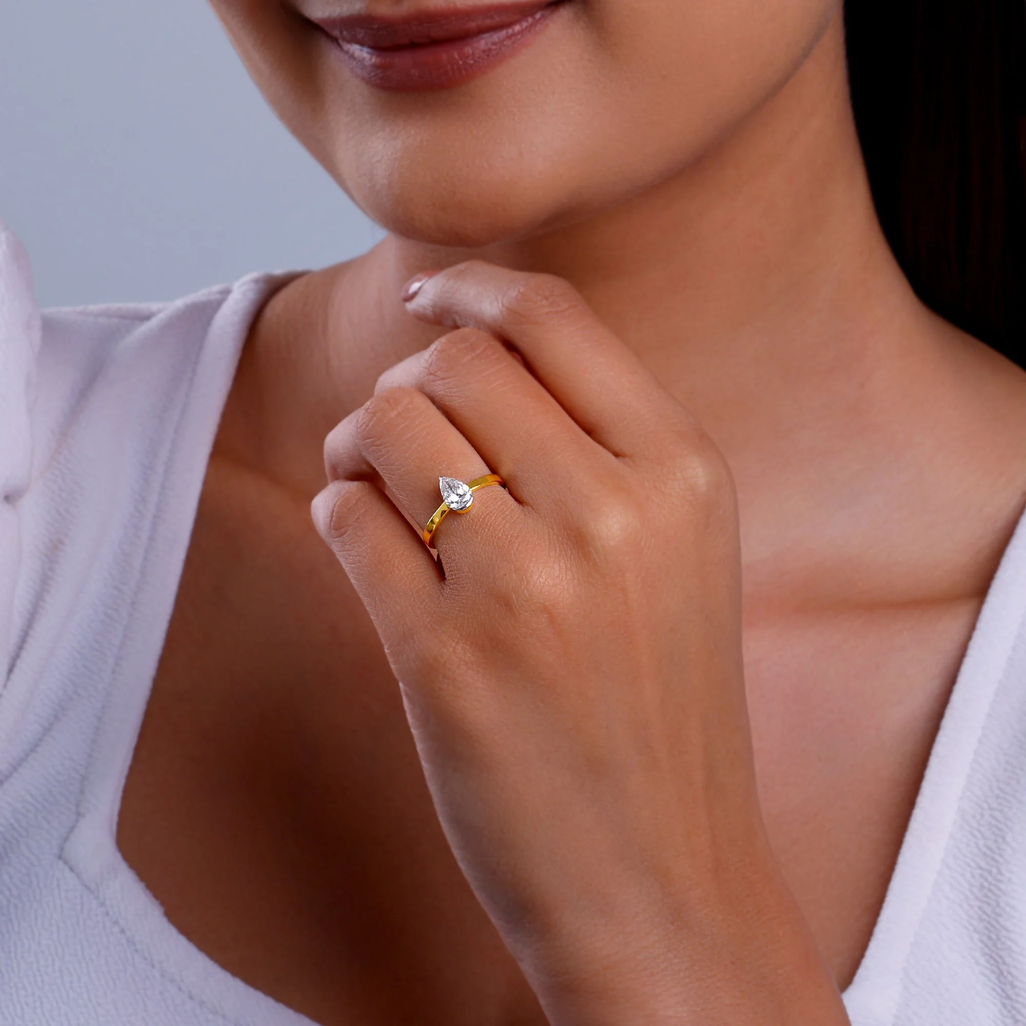 Gold Dewtastic Solitaire Diamond Ring - Image 3