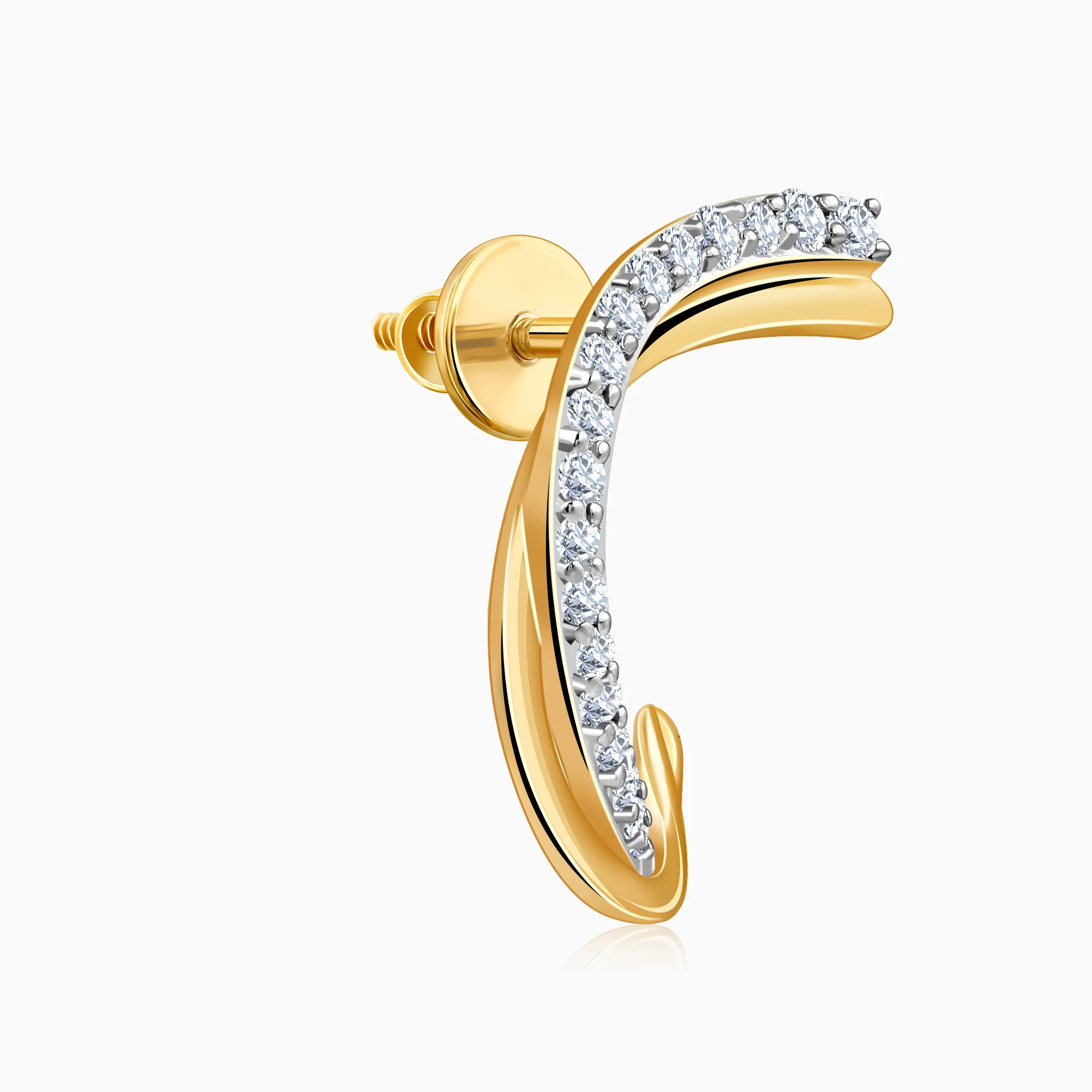 Gold Diana J-hoop Lab Grown Diamond Earrings - Image 4