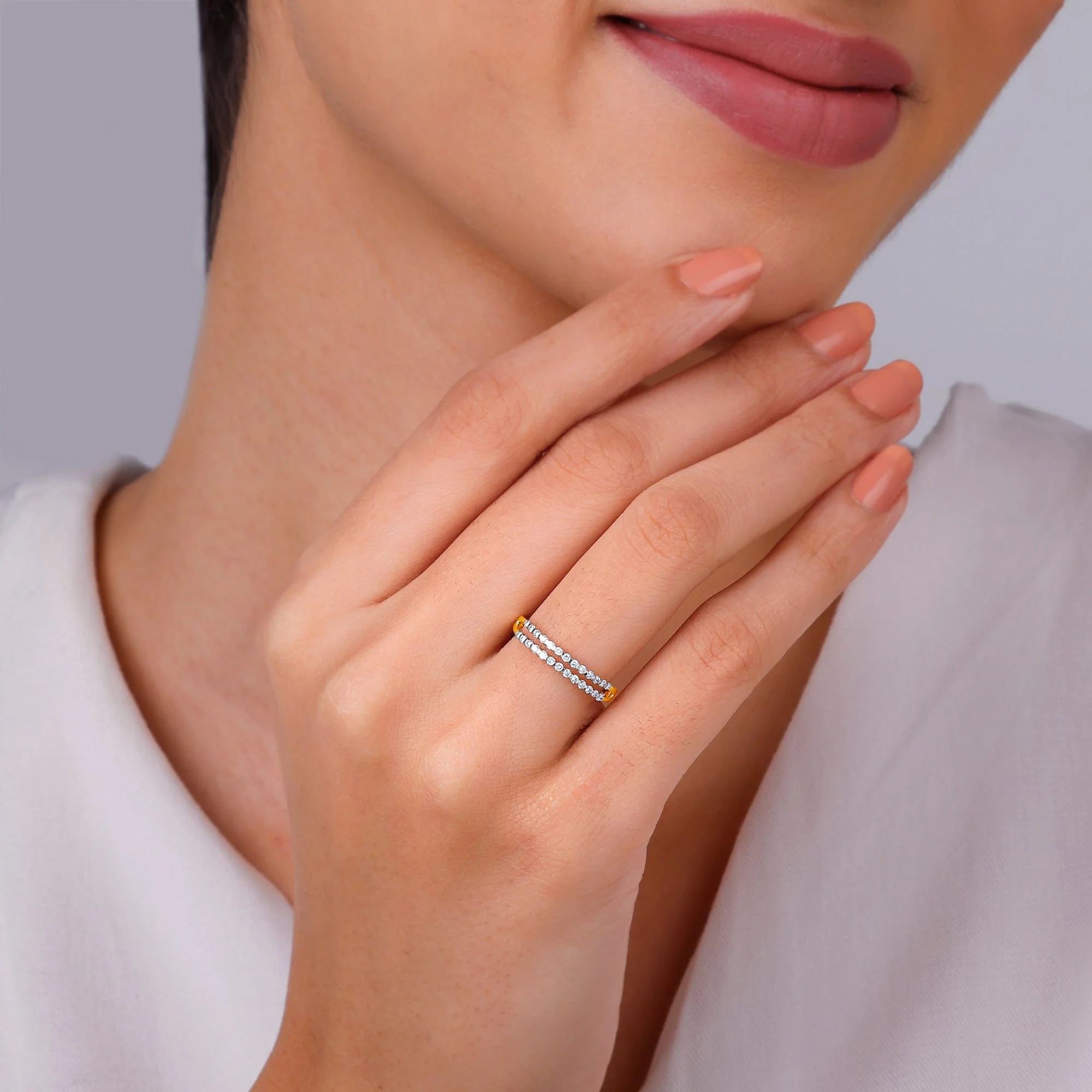 Gold Double Delight Diamond Ring - Image 3
