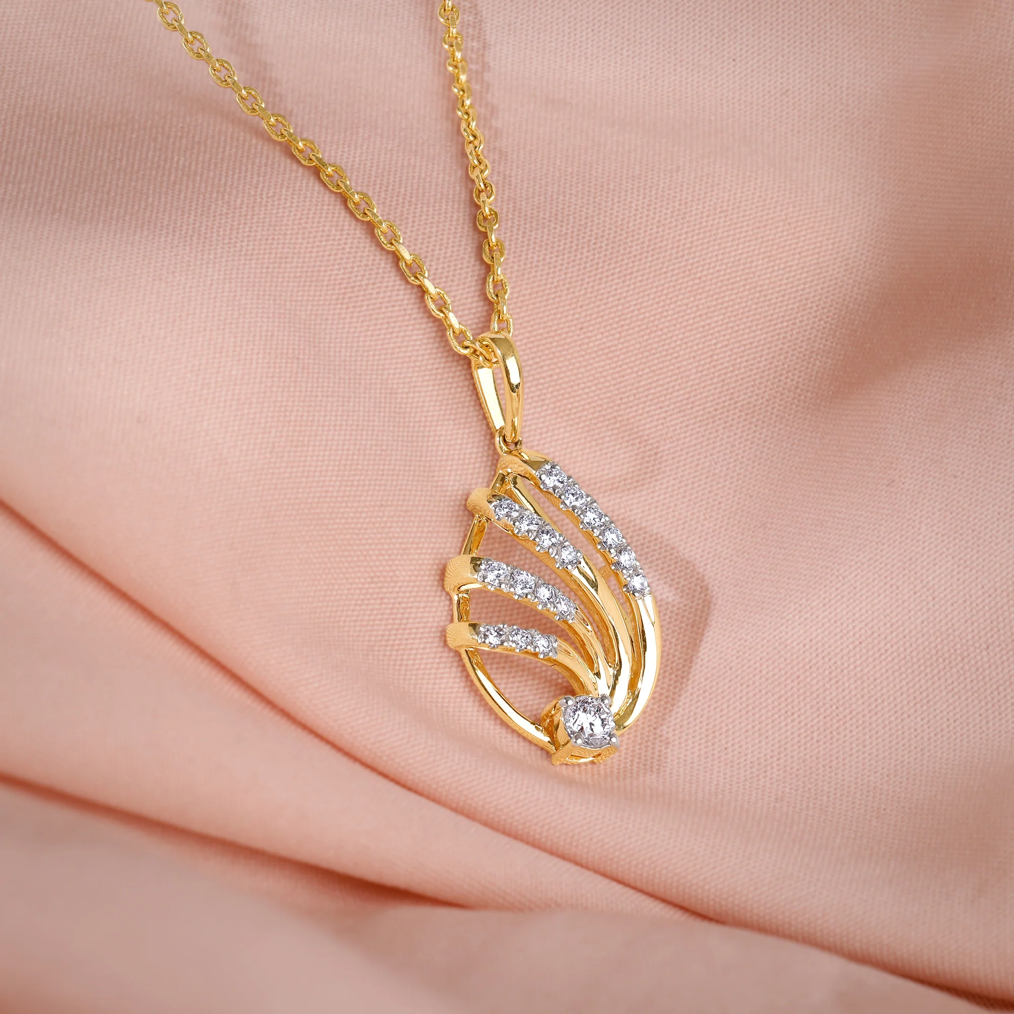 Gold Drop Lab Grown Diamond Pendant - Image 2