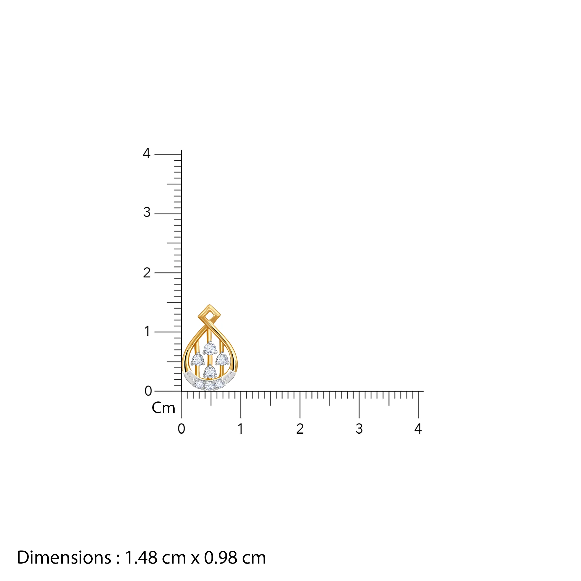 Gold Dropping Ray Lab Grown Diamond Earrings - Image 6