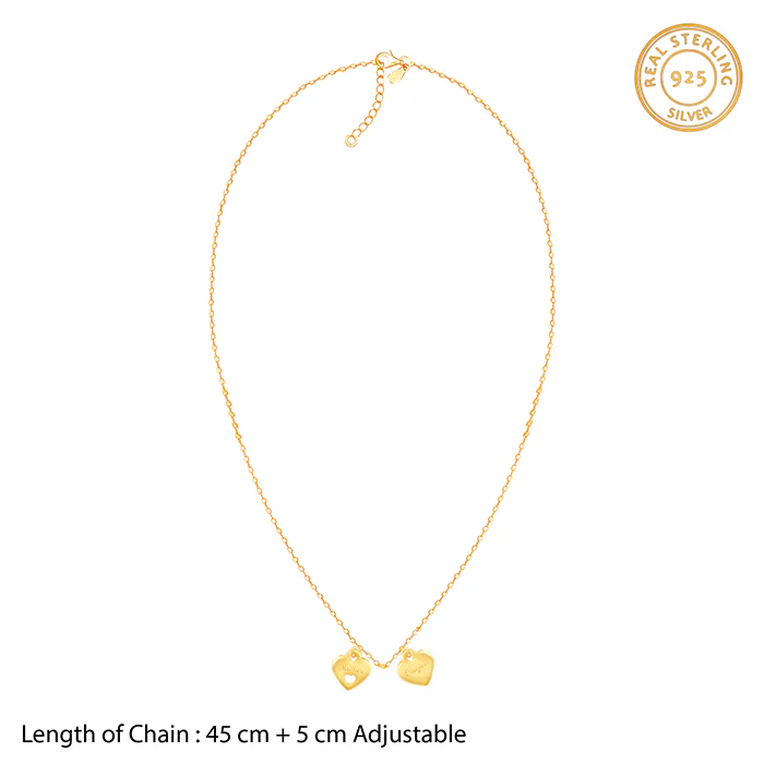 Golden Dual Heart Name Personalised Necklace - Image 6