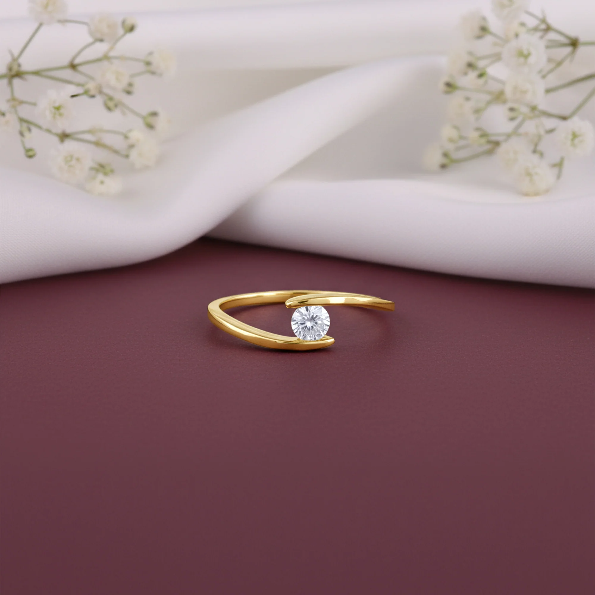 Gold Echo Lab Grown Diamond Ring - Image 2